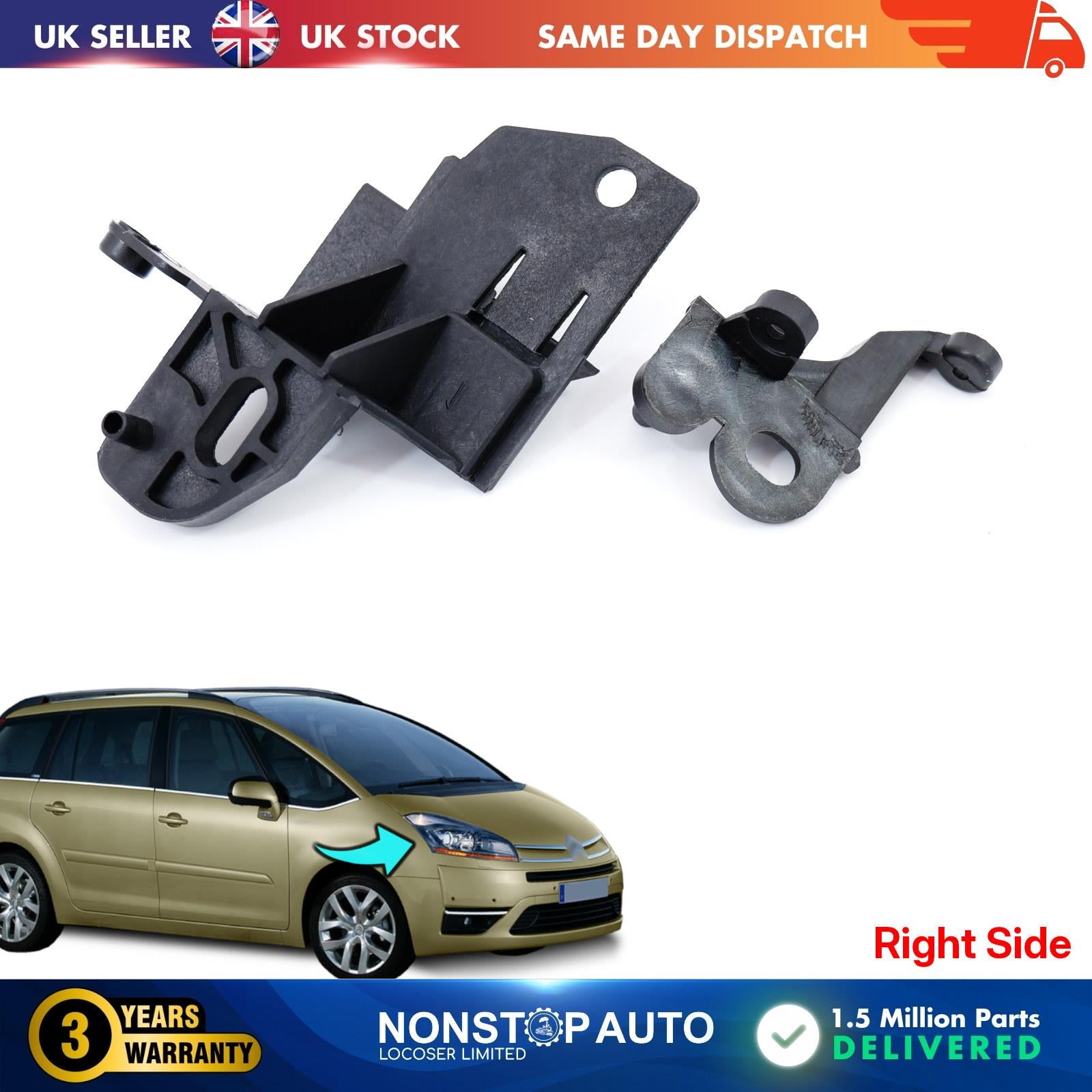 Headlight Repair Kit Bracket Mount Clips Right For CITROEN C4 Picasso Grand Picasso 6212A2