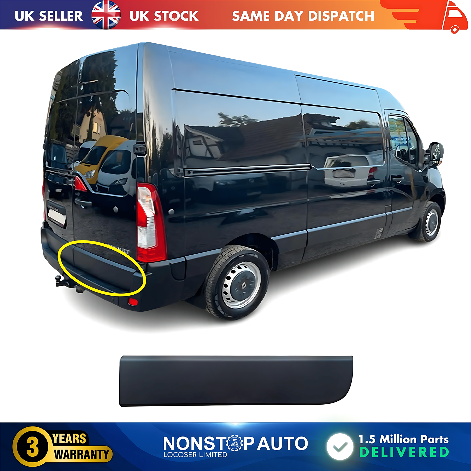 Rear Door Moulding Panel Trim Right For RENAULT Master III 908520001R