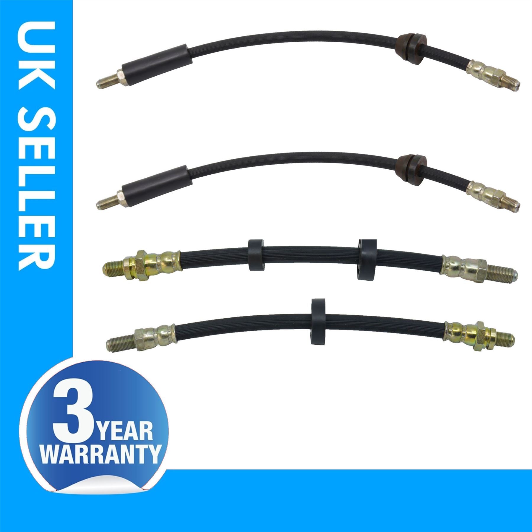 4 X Front &  Rear Brake Hose Pipe Fits Ford Escort Mk3-Mk4 6135220 6135220 1648810