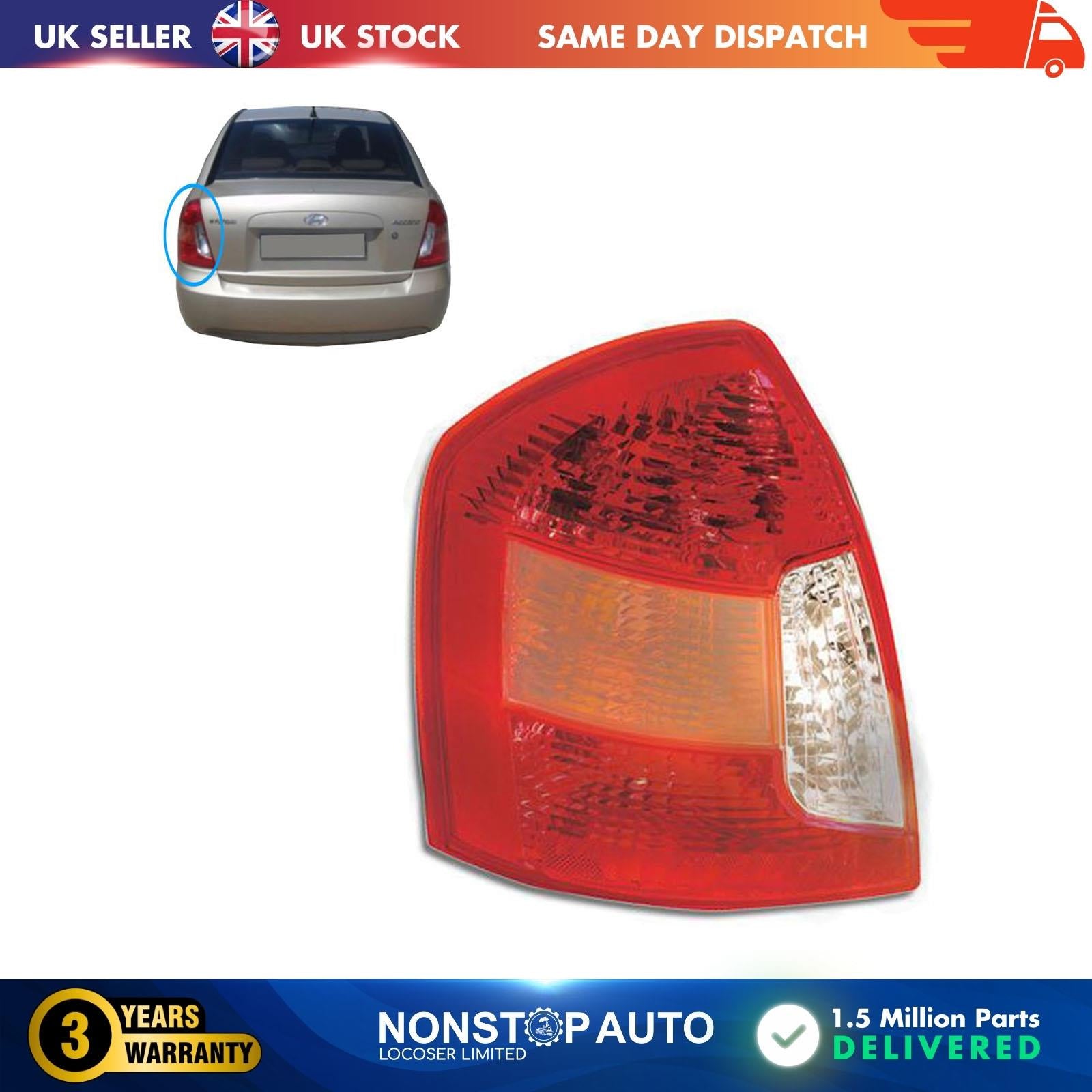 Rear Tail Light Lamp Without Bulb Holder / Left Side HYUNDAI ACCENT ERA