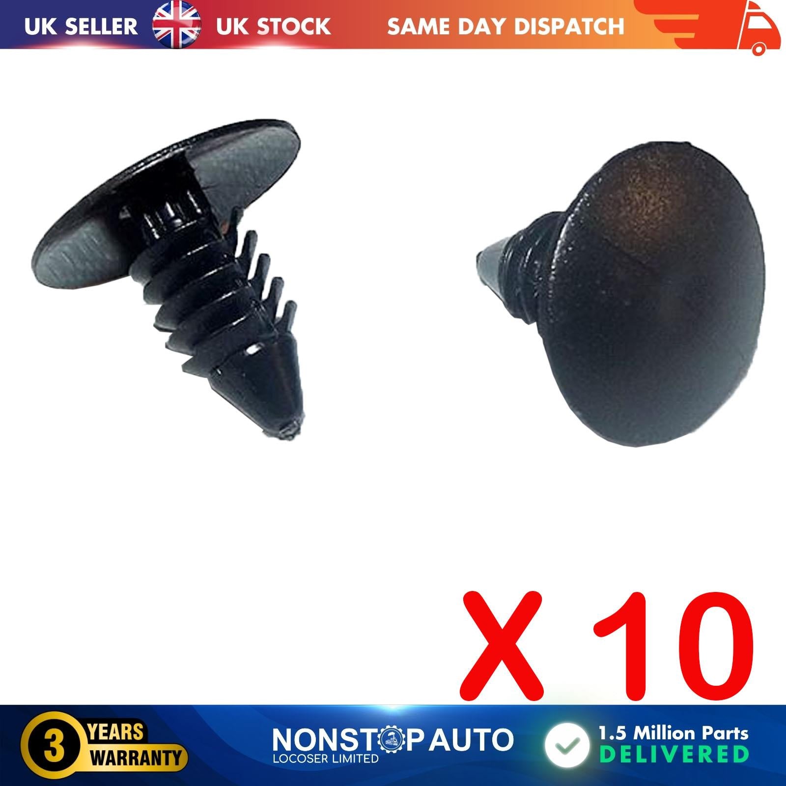 10 X FOR G.M FORD CHRYSLER PEUGEOT Fender Bumper Shield Trim Panel Retainer