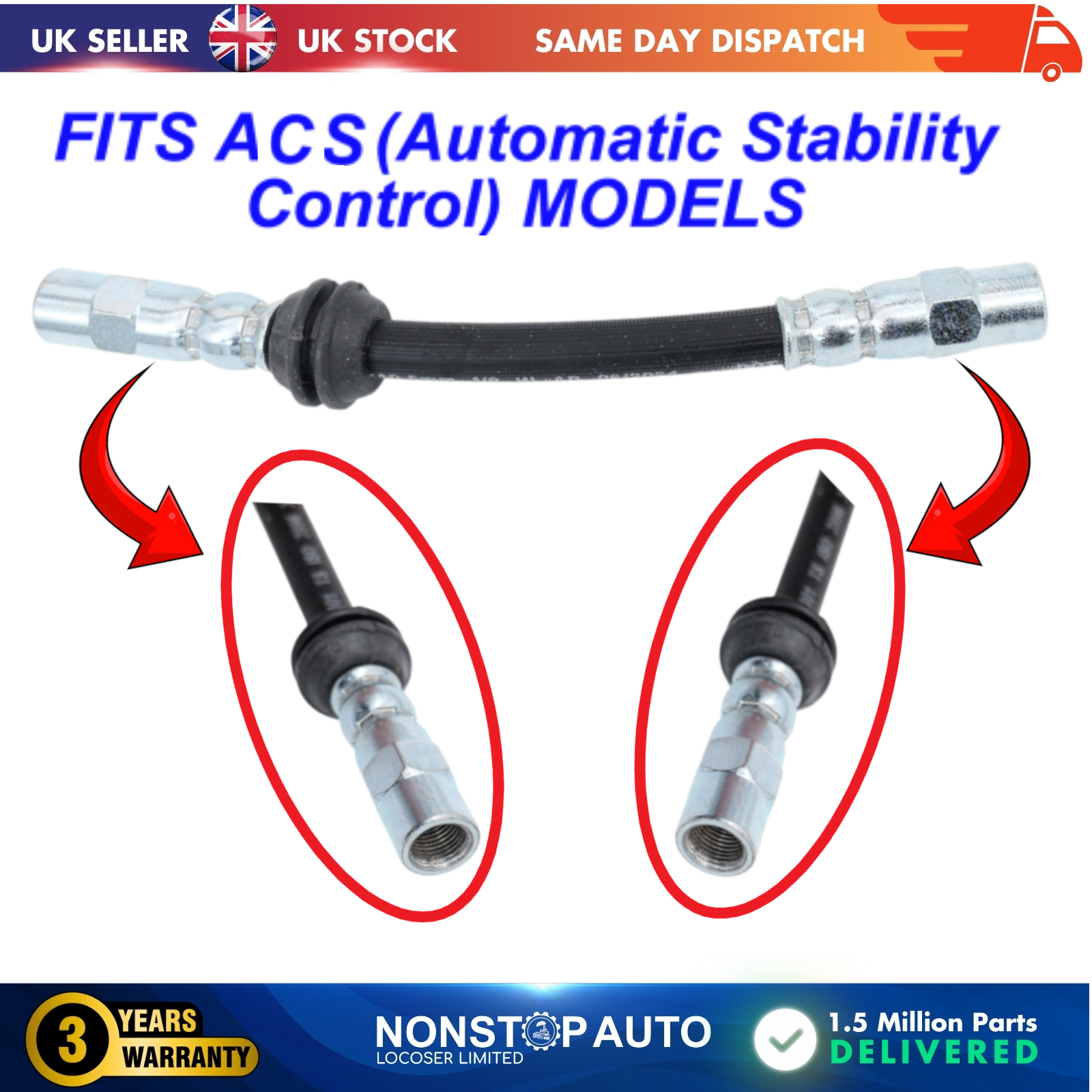 Front Brake Hose Pipe For BMW 3 (E36) FITS ACS (Automatic Stability Control) MODELS 34511090565