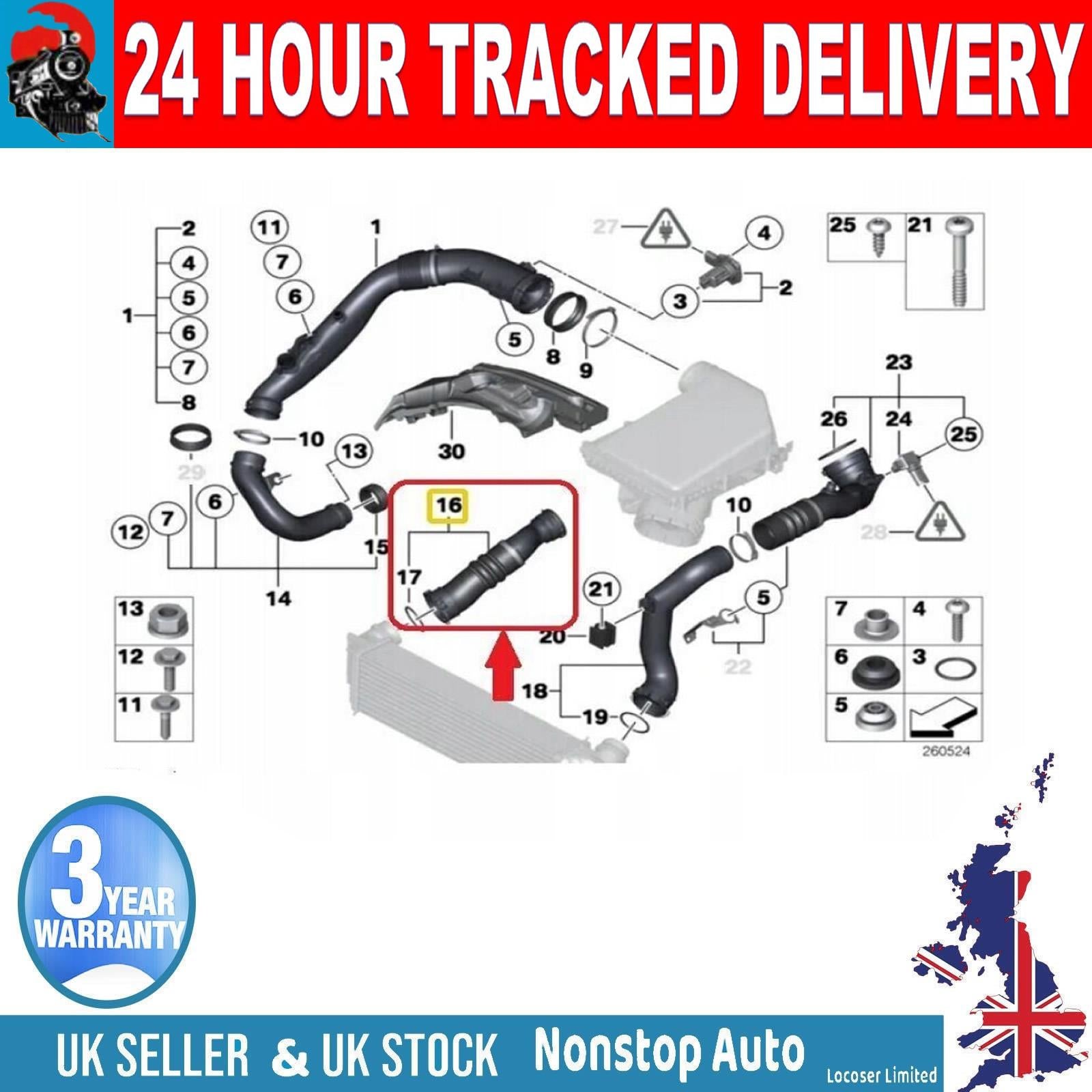 TURBO INTERCOOLER  HOSE PIPE FOR BMW X5 X6 3.0d 13717629284