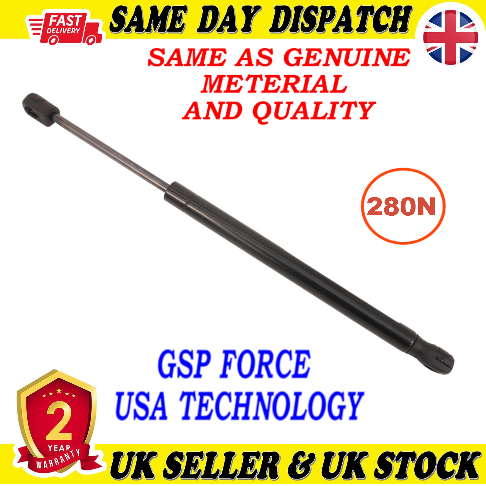 TAILGATE BOOT GAS STRUTS 280 Newton FOR RENAULT CAPTUR 654709991R