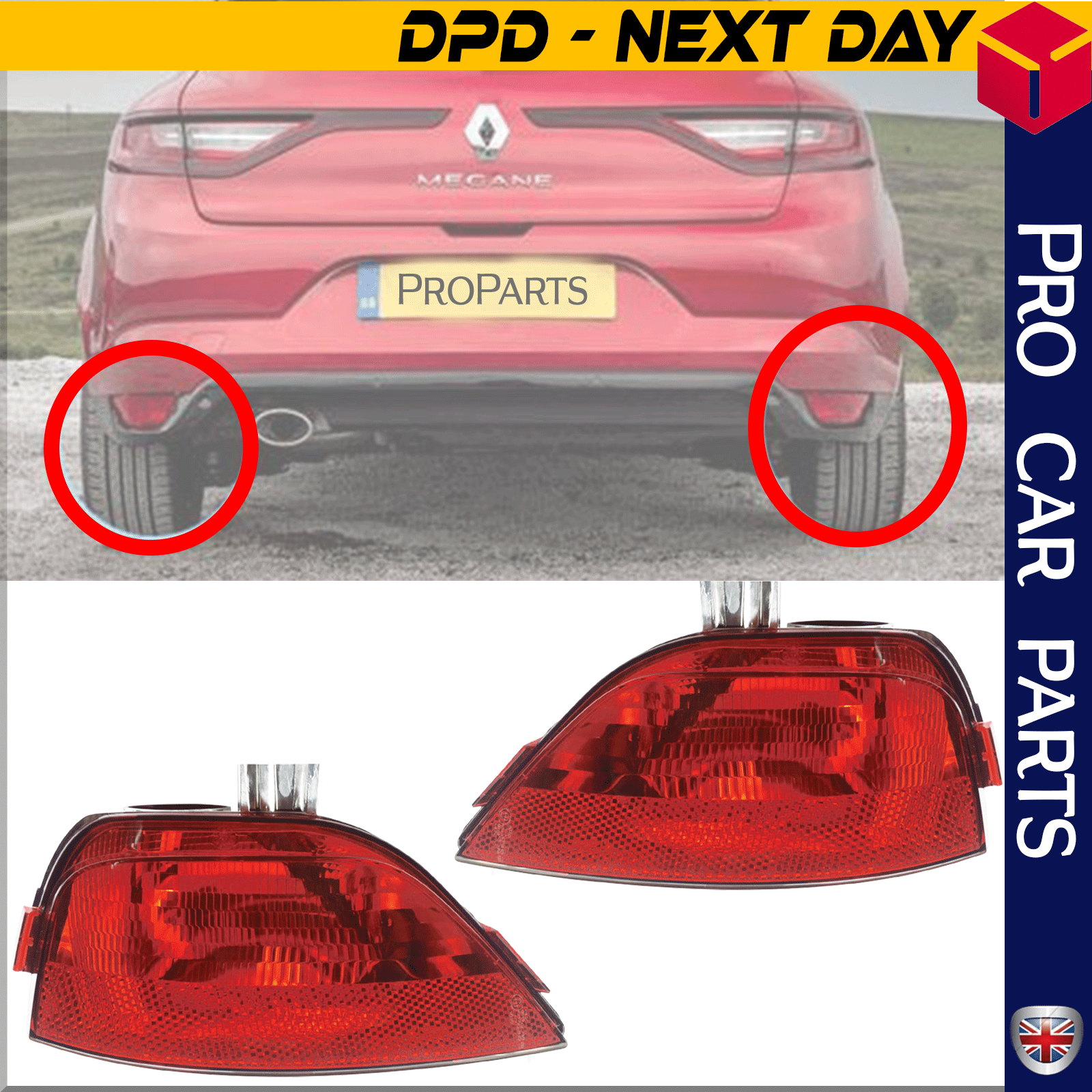 2 X Rear Fog Light Fits Renault Megane Mk4 Hatchback 265852501R , 265804720R