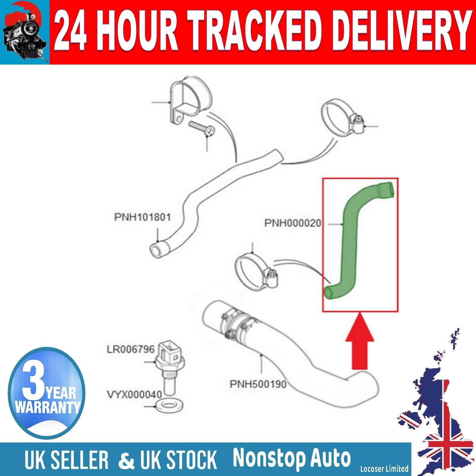 TURBO INTERCOOLER  HOSE PIPE FOR LAND ROVER FREELANDER I 2.0 TD4 PNH000020