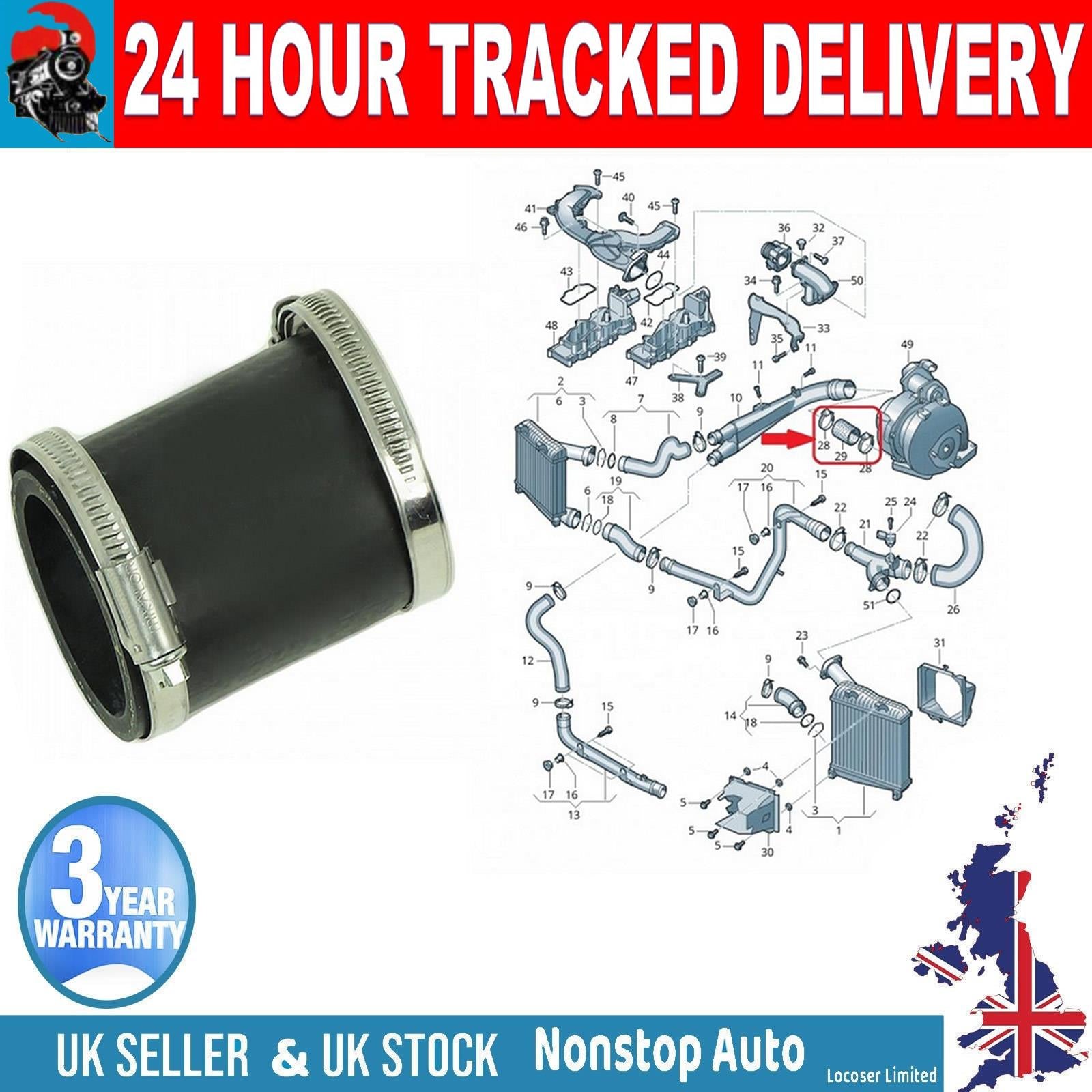 TURBO INTERCOOLER HOSE PIPE FOR VW Touareg AUDI Q7  3.0 TDI 7L6145832B