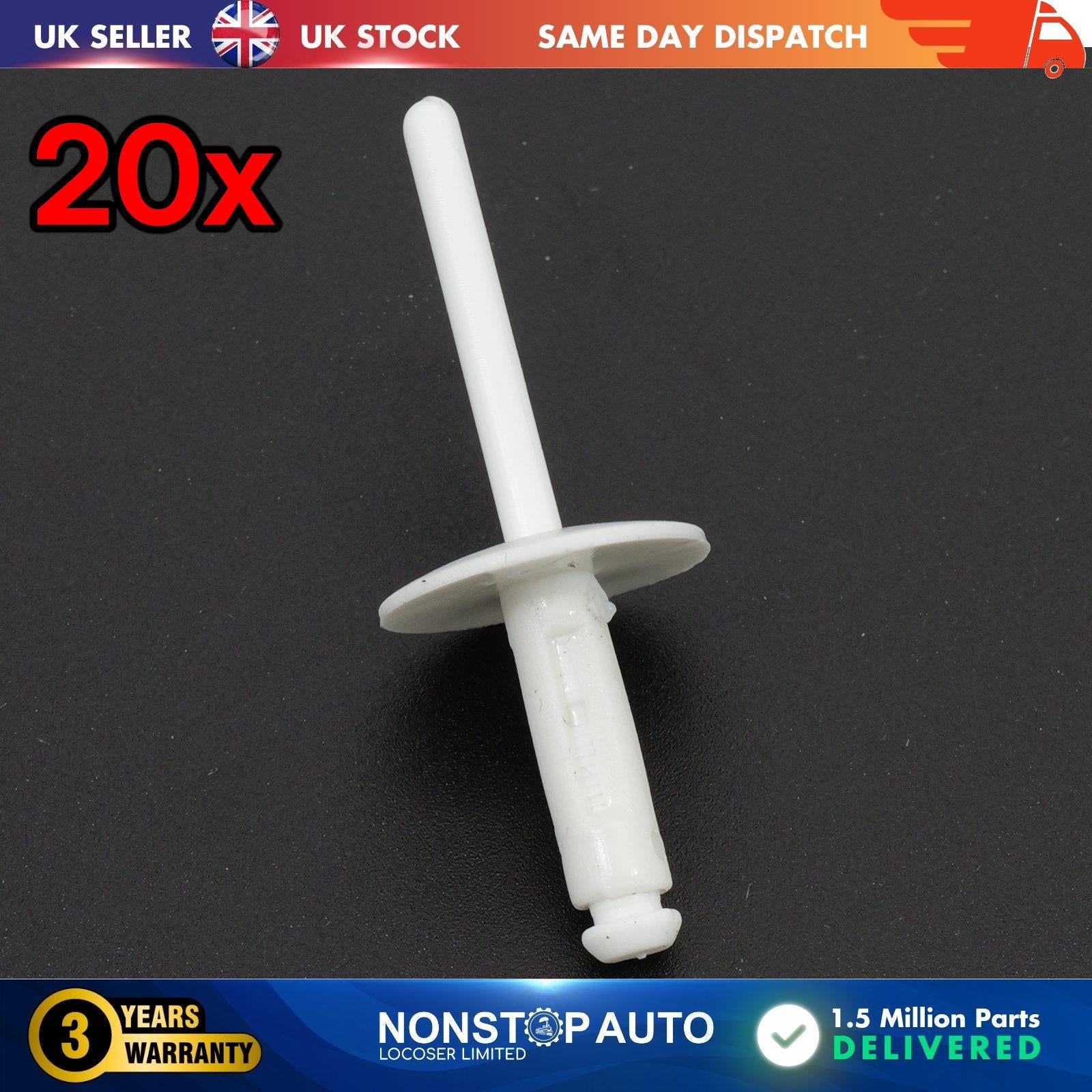 20X Wheel Arch Moulding Panel Trim Clips White Fits BMW X5 X5M F15 F85 (2013-2018)