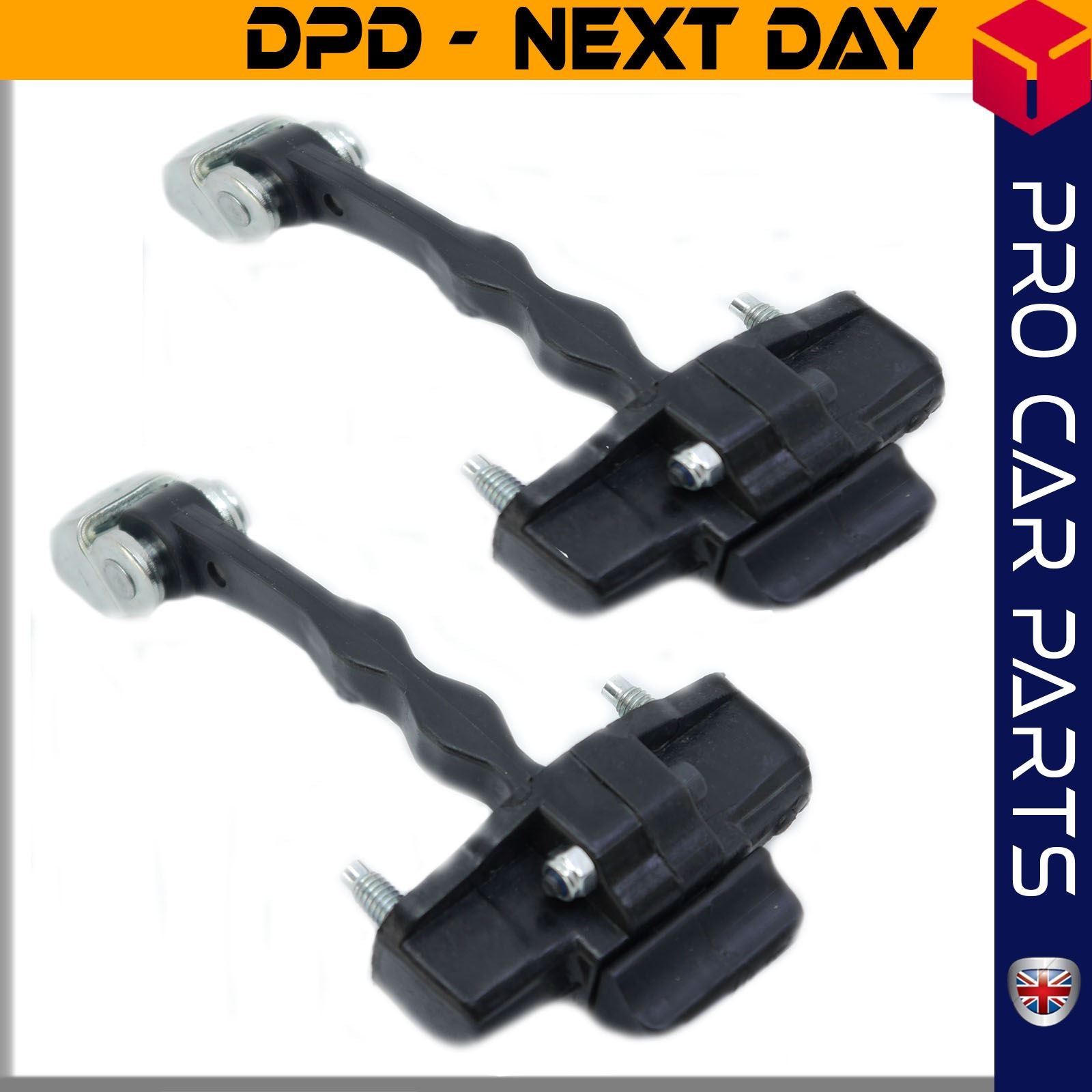 2 X Front Door Hinge Stop Check Strap Limitery Right and Left Side Fits FIAT Doblo Qubo Fiorino Pratico CITROEN Nemo PEUGEOT Bipper VAUXHALL Combo 1354694080