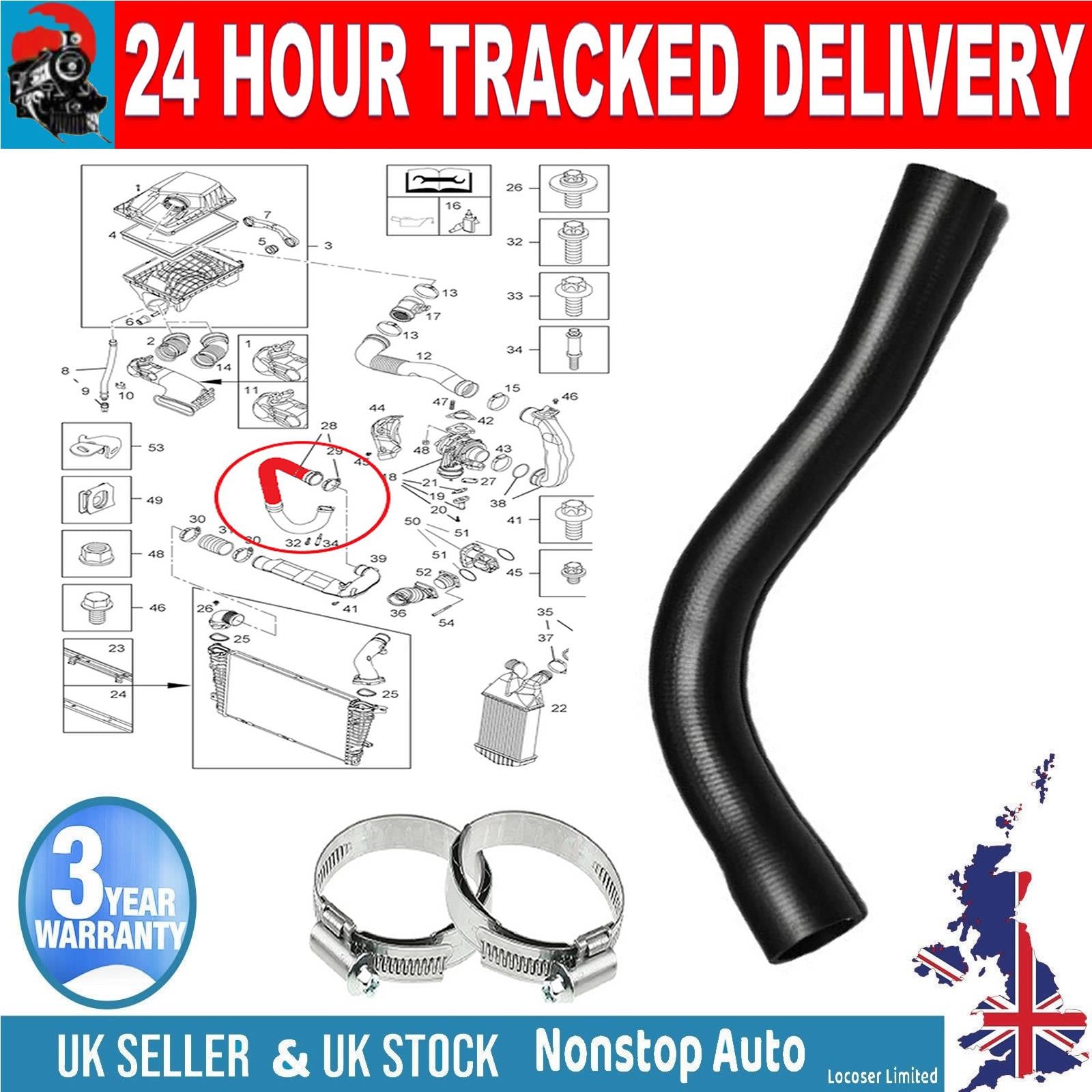 TURBO INTERCOOLER HOSE PIPE   FOR VAUXHALL OPEL ZAFIRA B 1.7 CDTI 13249020