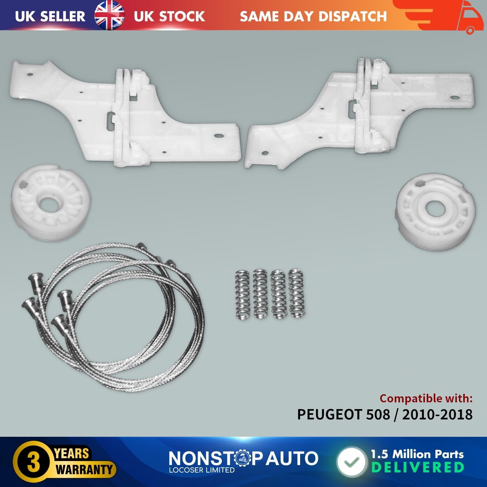2X Window Regulator Repair Kit Rear Left and Right Side For PEUGEOT 508 2010-2018 9223H6