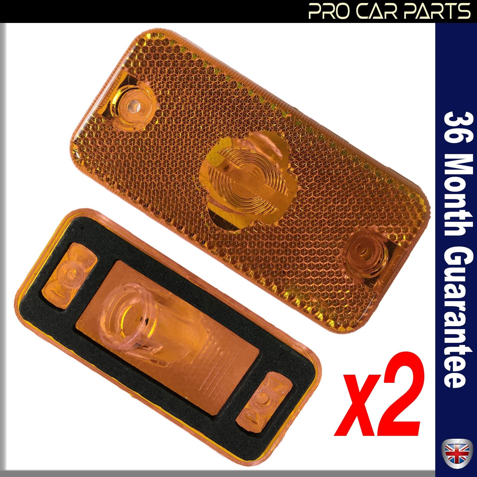 2 X SIDE indicator REPATER LENS LIGHT AMBER CITROEN RELAY 6303.A1 (2006-2016)