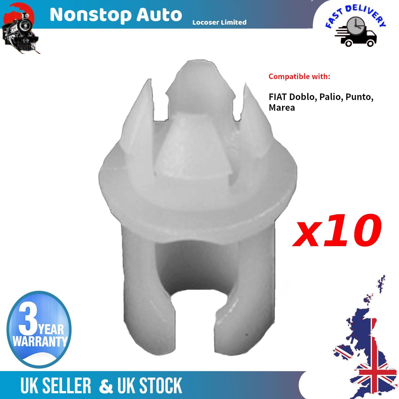 10X For Fiat Doblo Palio Punto Marea Door Lock Catch Panel Trim Clips