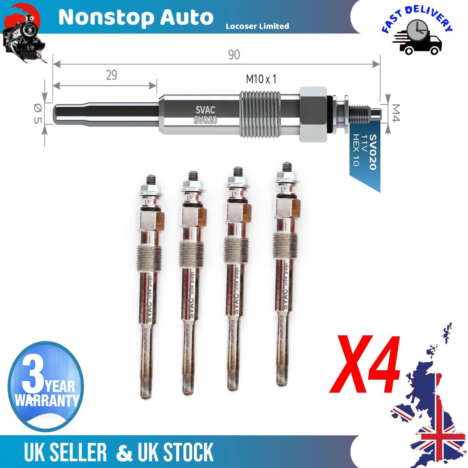 4X Glow Plugs For CITROEN AX Berlingo C15 Jumpy Saxo Xsara ZX 5960F6