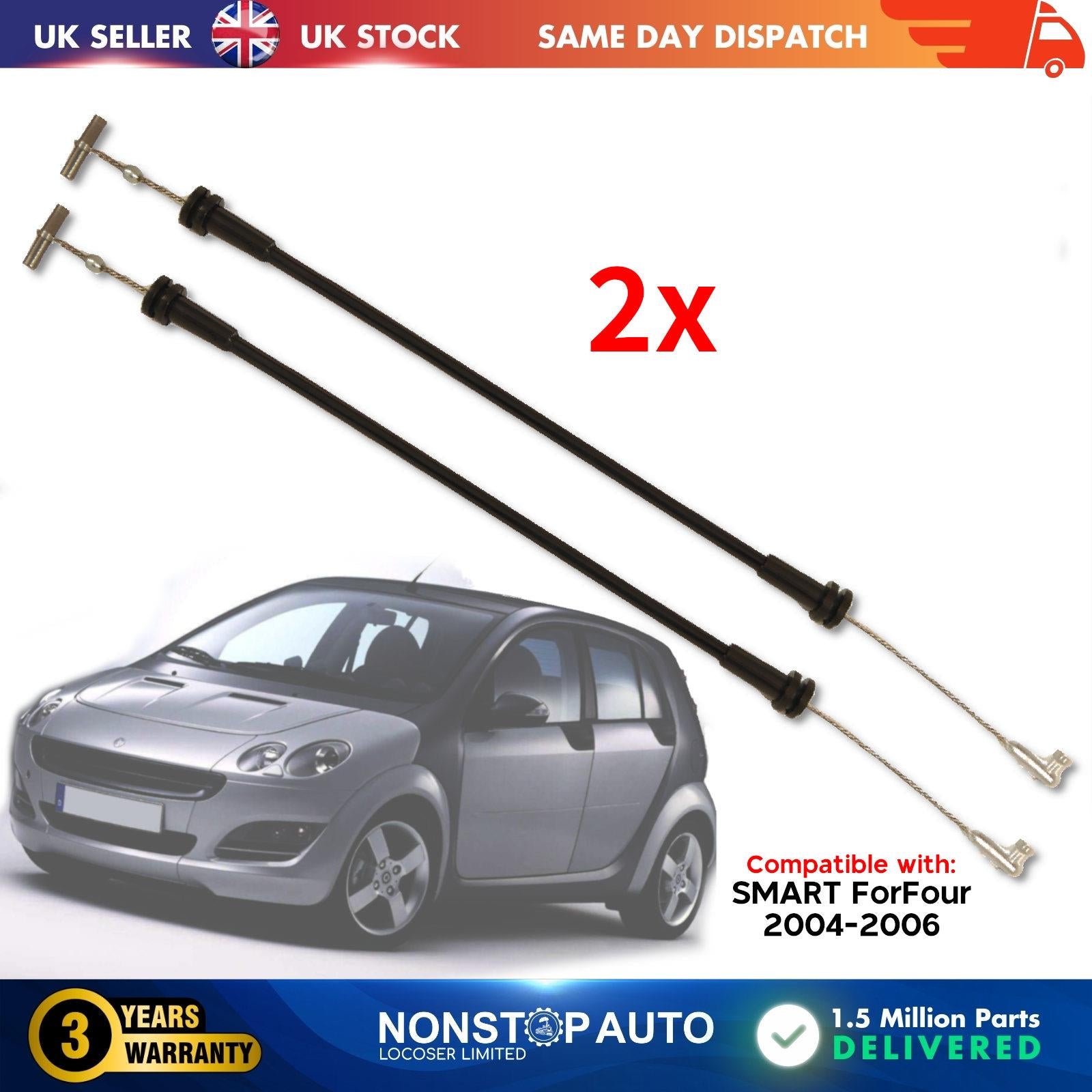 2X Front Door Handle Lock Release Cable Right or Left Side for Smart ForFour 4547230169