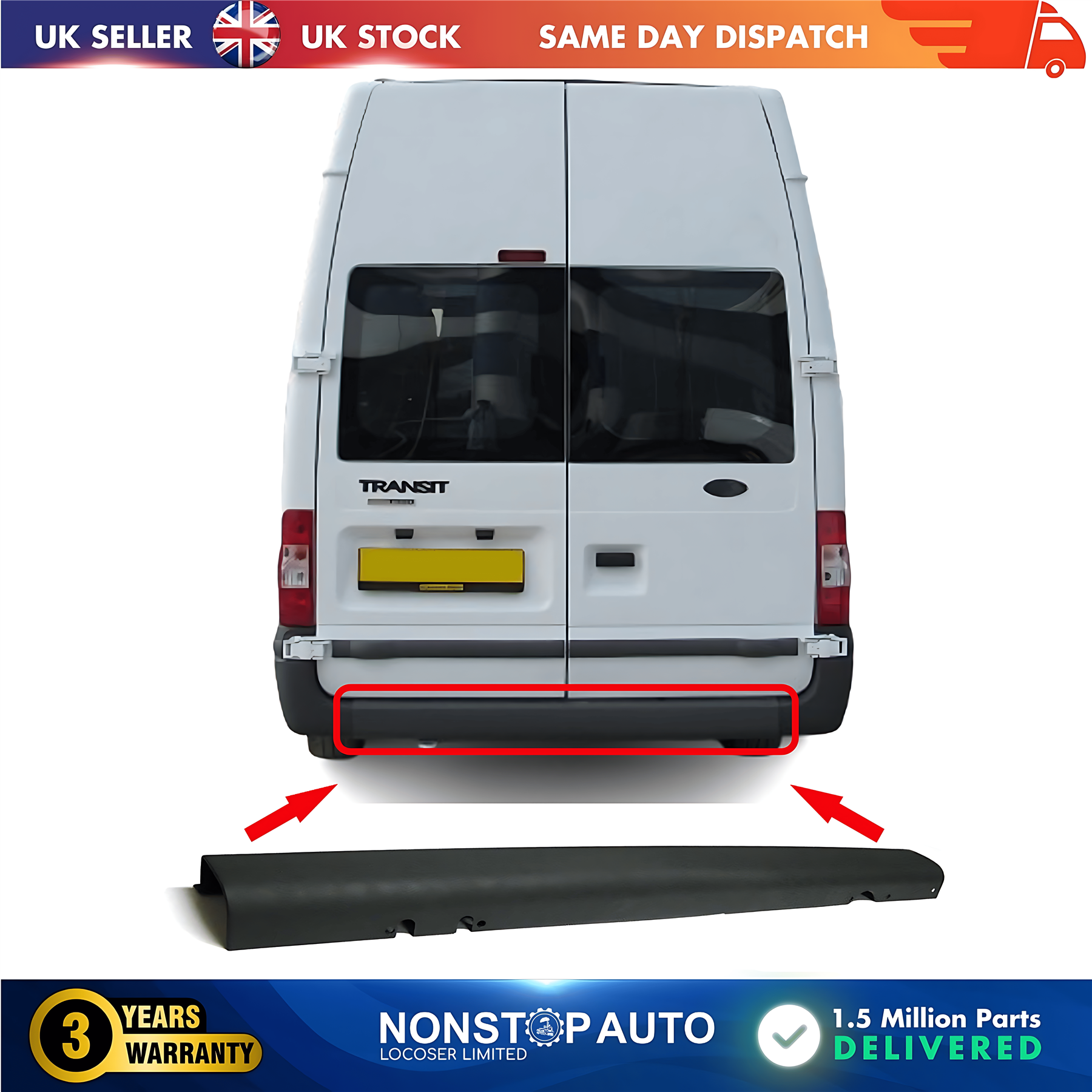 Rear Bumper Centre Cover Trim Pad Panel For FORD Transit Jumbo MK6 MK7 YC1517E962