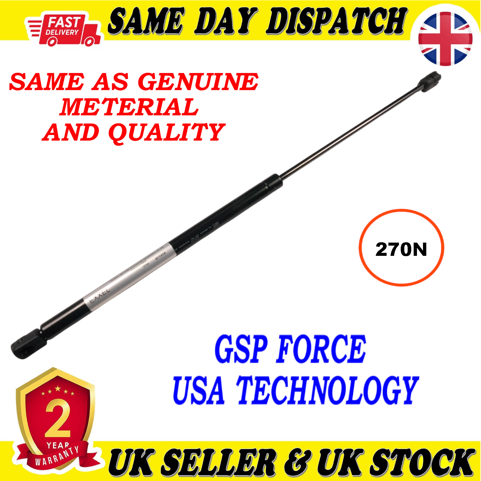 TAILGATE BOOT GAS STRUTS 270 Newton FOR MINI COOPER 51237175020