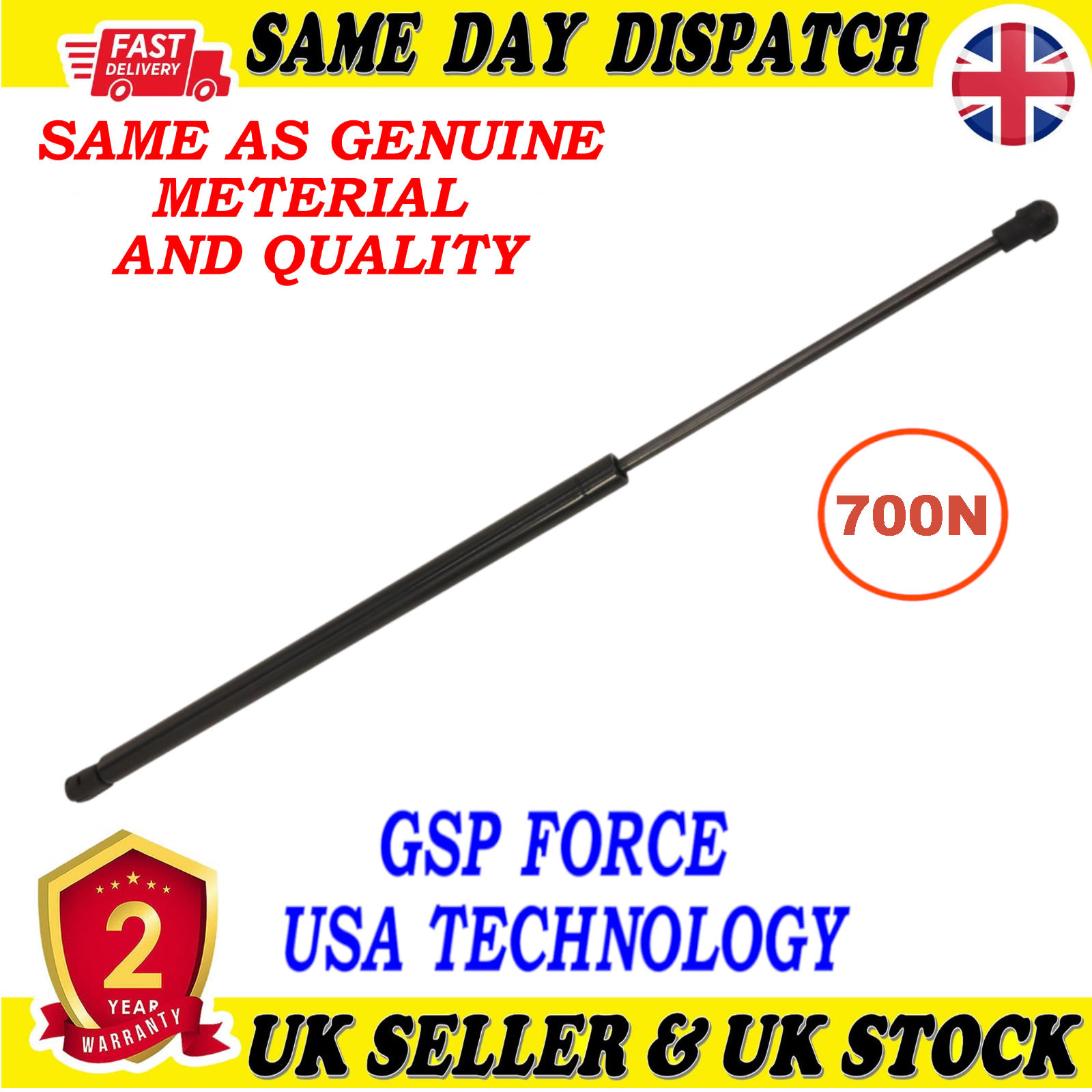 TAILGATE BOOT GAS STRUTS 700 Newton FOR VAUXHALL COMBO 5132267