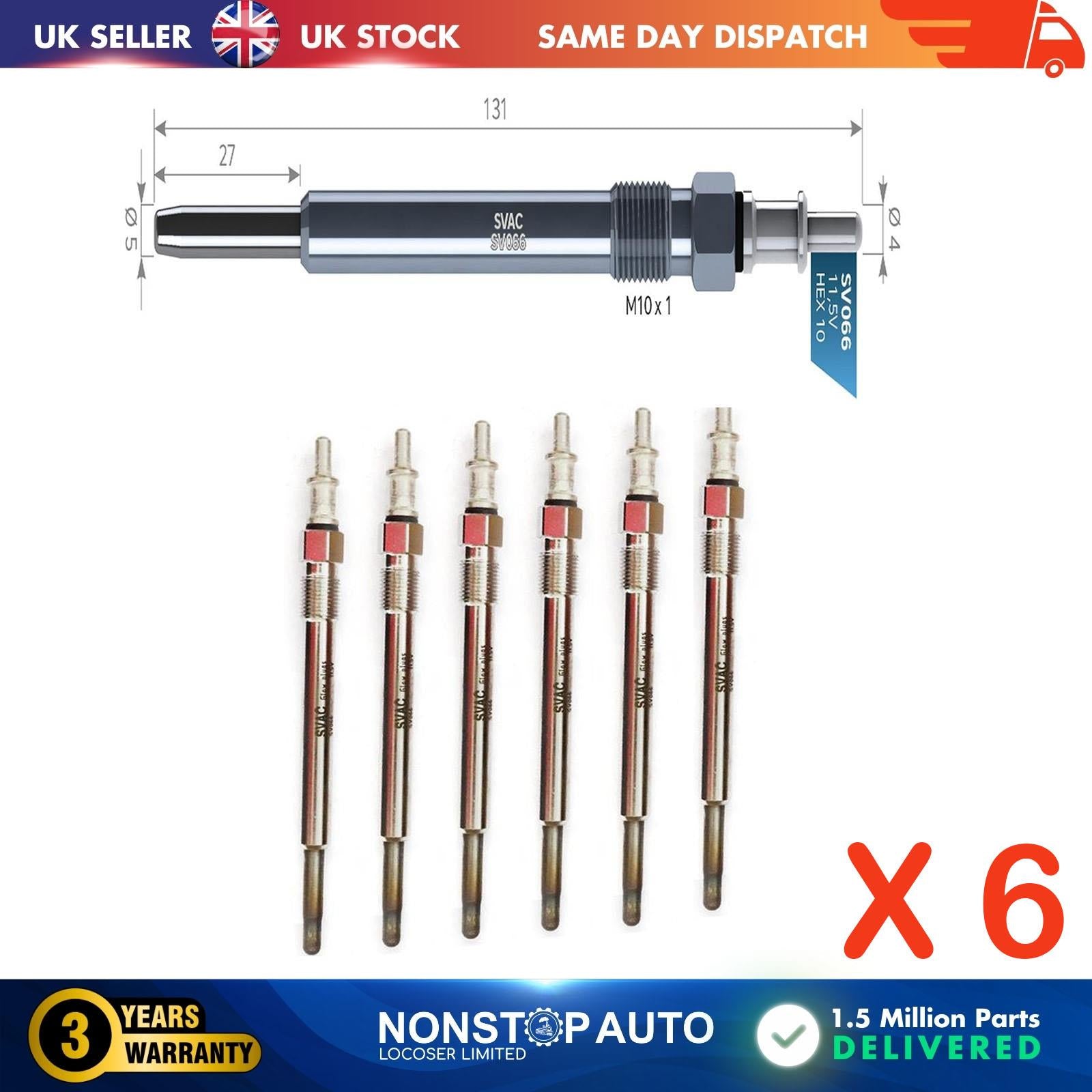 6X Glow Plugs For PUCH G-Modell G 300 05080046AA
