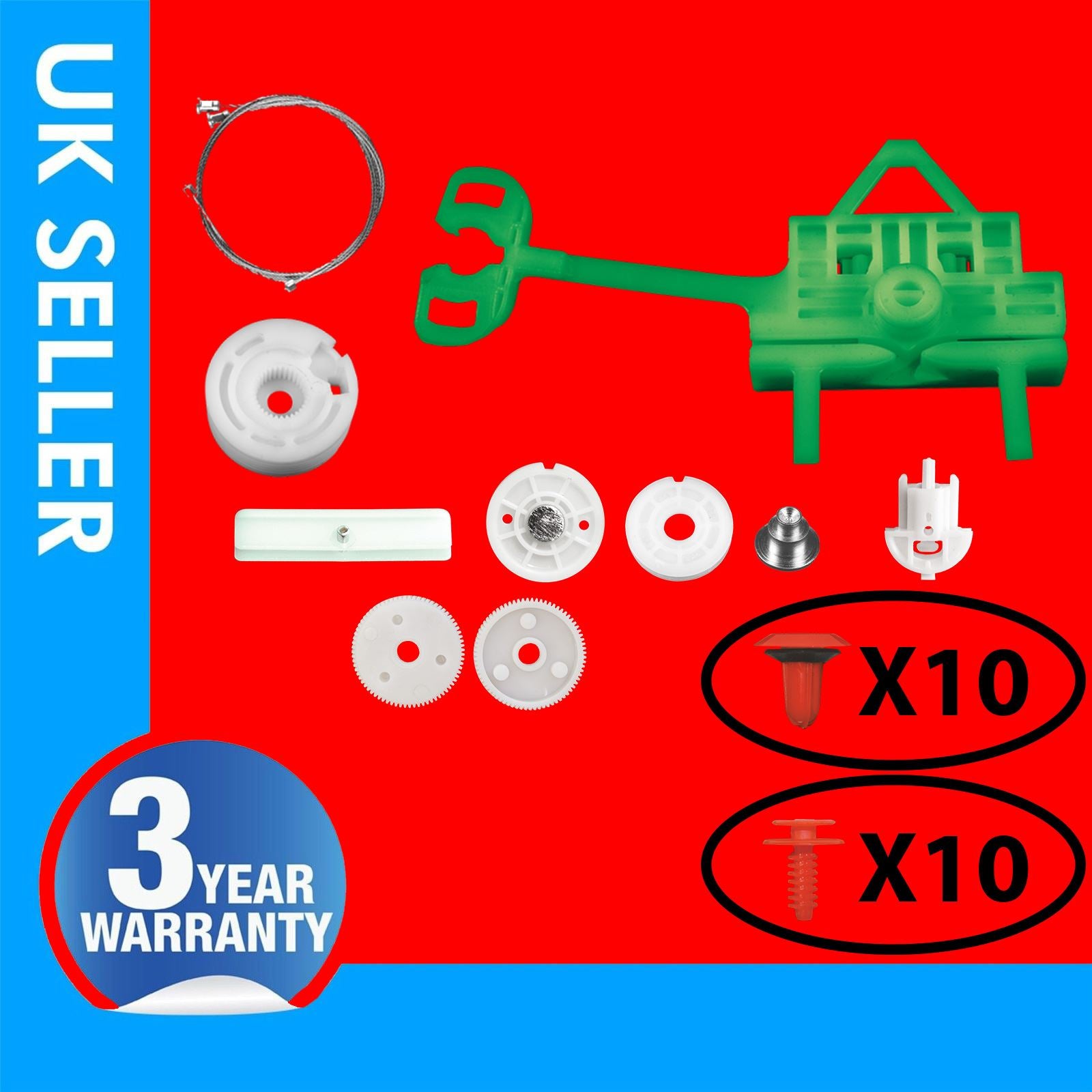 WINDOW REGULATOR REPAIR KIT FRONT LEFT HAND SIDE FITS FIAT PUNTO