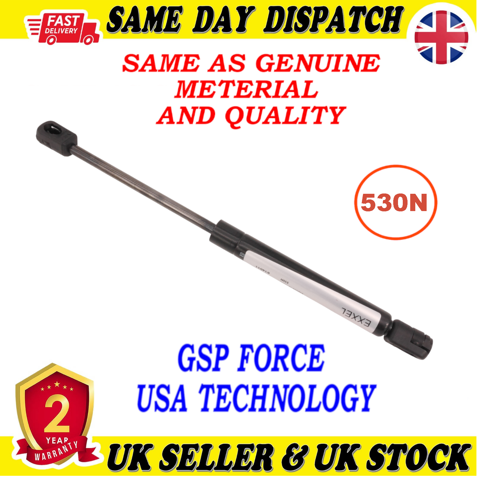 TAILGATE BOOT GAS STRUTS 530 Newton FOR HYUNDAI SONATA IV VOLVO S40 17713D000