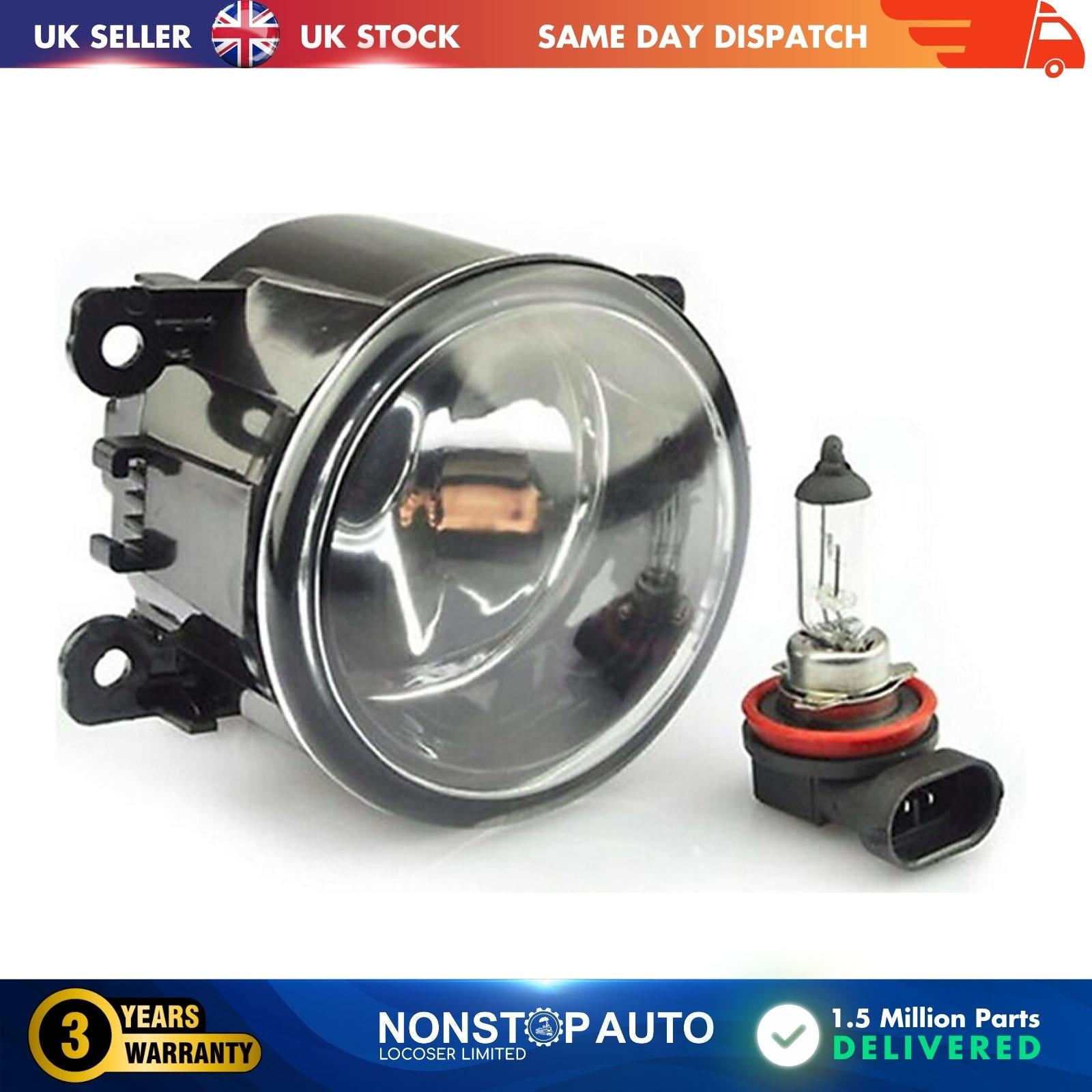 Front Fog Light lamp With Bulb HolderFits VAUXHALL OPEL Movano Vivaro RENAULT Clio Megane Kangoo Modus Master NISSAN 8200074008