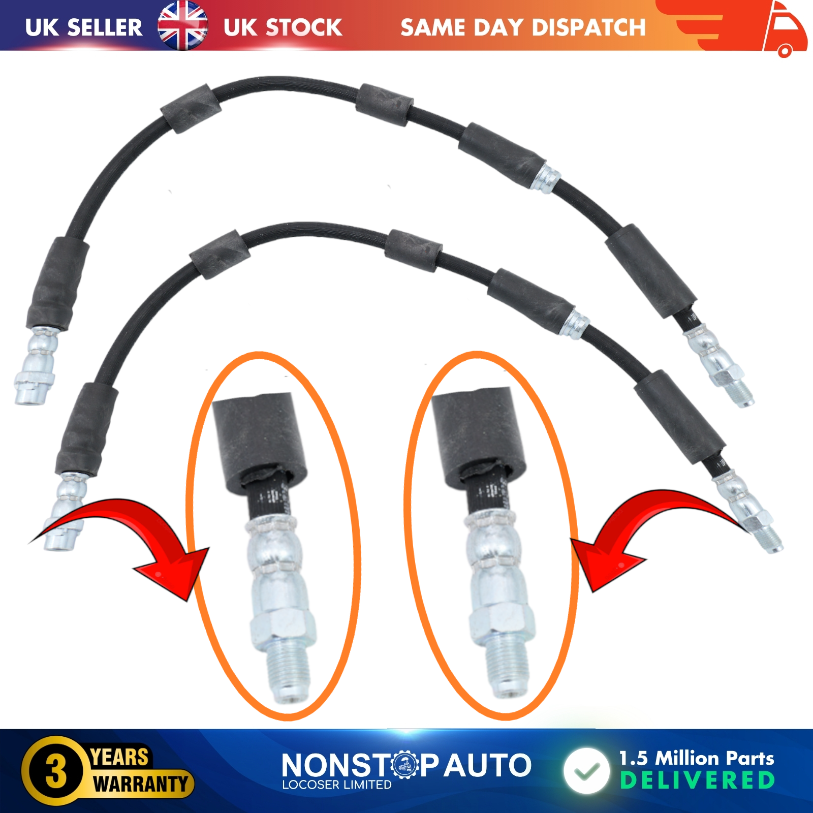 2X Front Brake Hose Pipe For BMW 5 E70 X5 F15 F85 X6 E71 E72 X6 F16 F86 34306778260