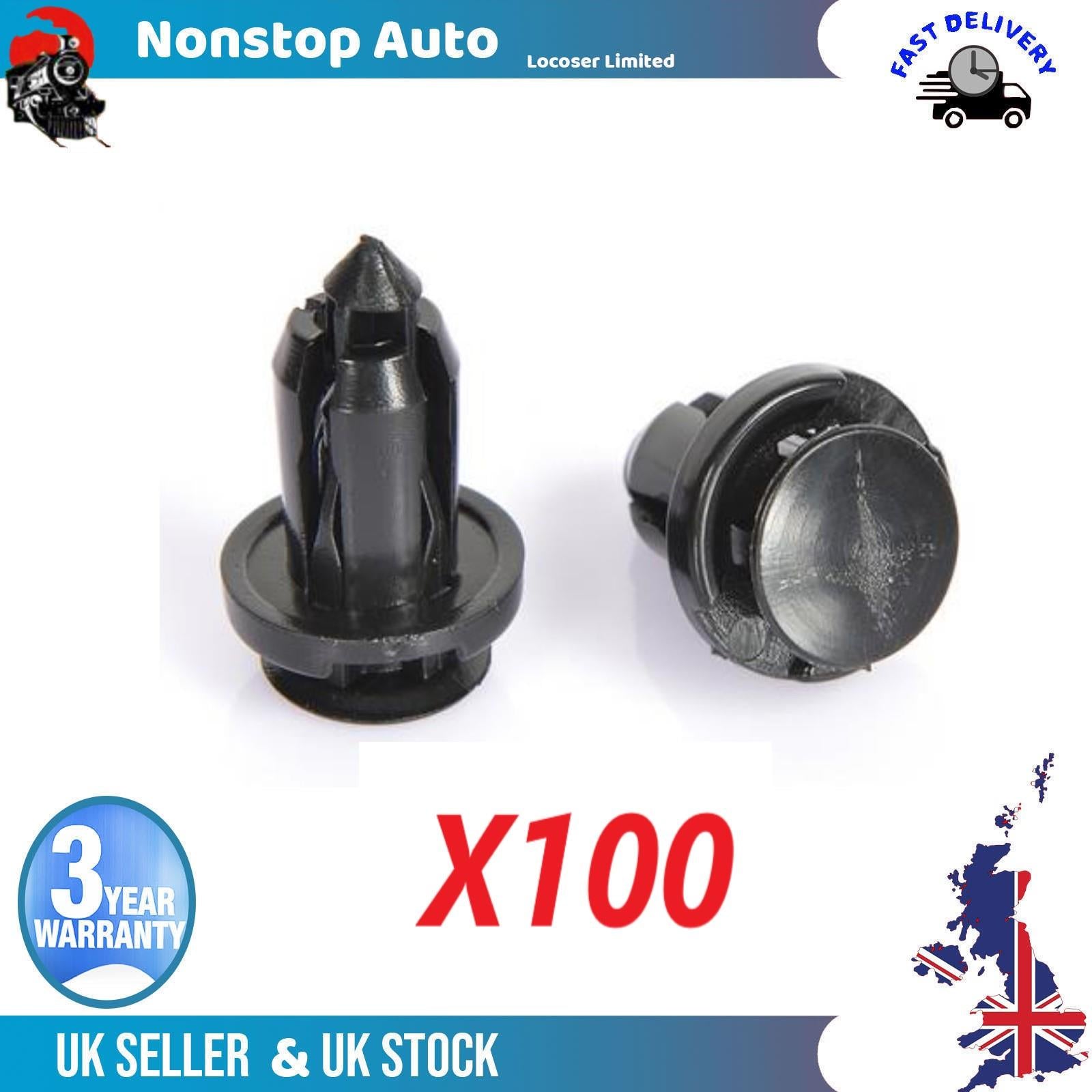 100 X Bumper Trim Clips Rivet Bonnet Grille  For NISSAN Pathfinder IV Primera