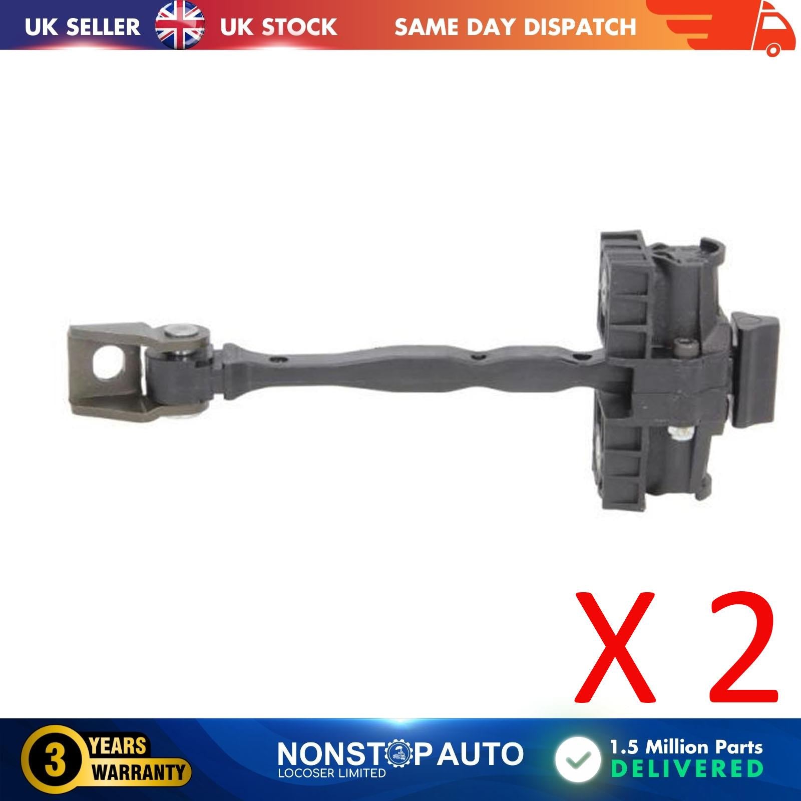 2 X Rear Door Hinge Stop Check Strap Limitery Right and Left Side Fits SKODA Fabia Mk3 6V0839249