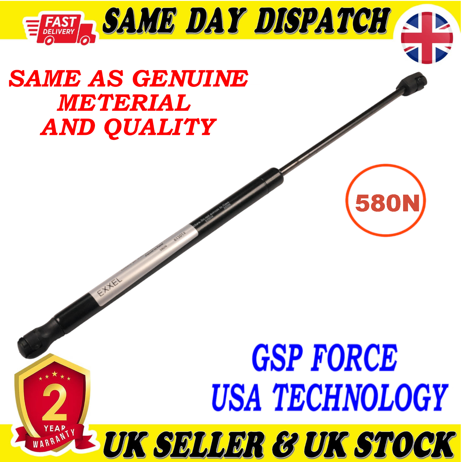 TAILGATE BOOT GAS STRUTS 580 Newton FOR VW PASSAT 3AF827550B