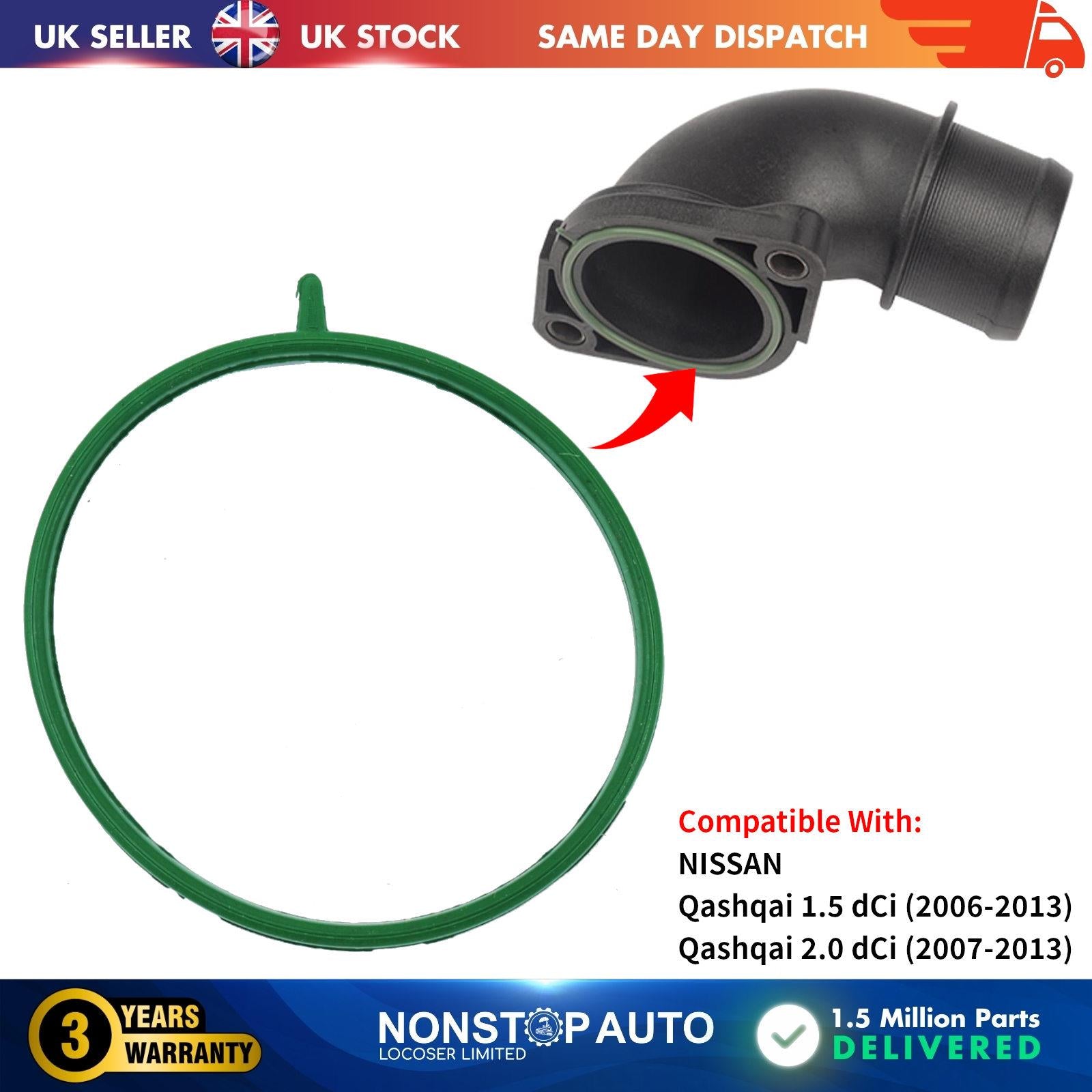 INTERCOOLER TURBO HOSE GASKET SEAL FOR NISSAN Qashqai 14460JD52B 14460JD50D