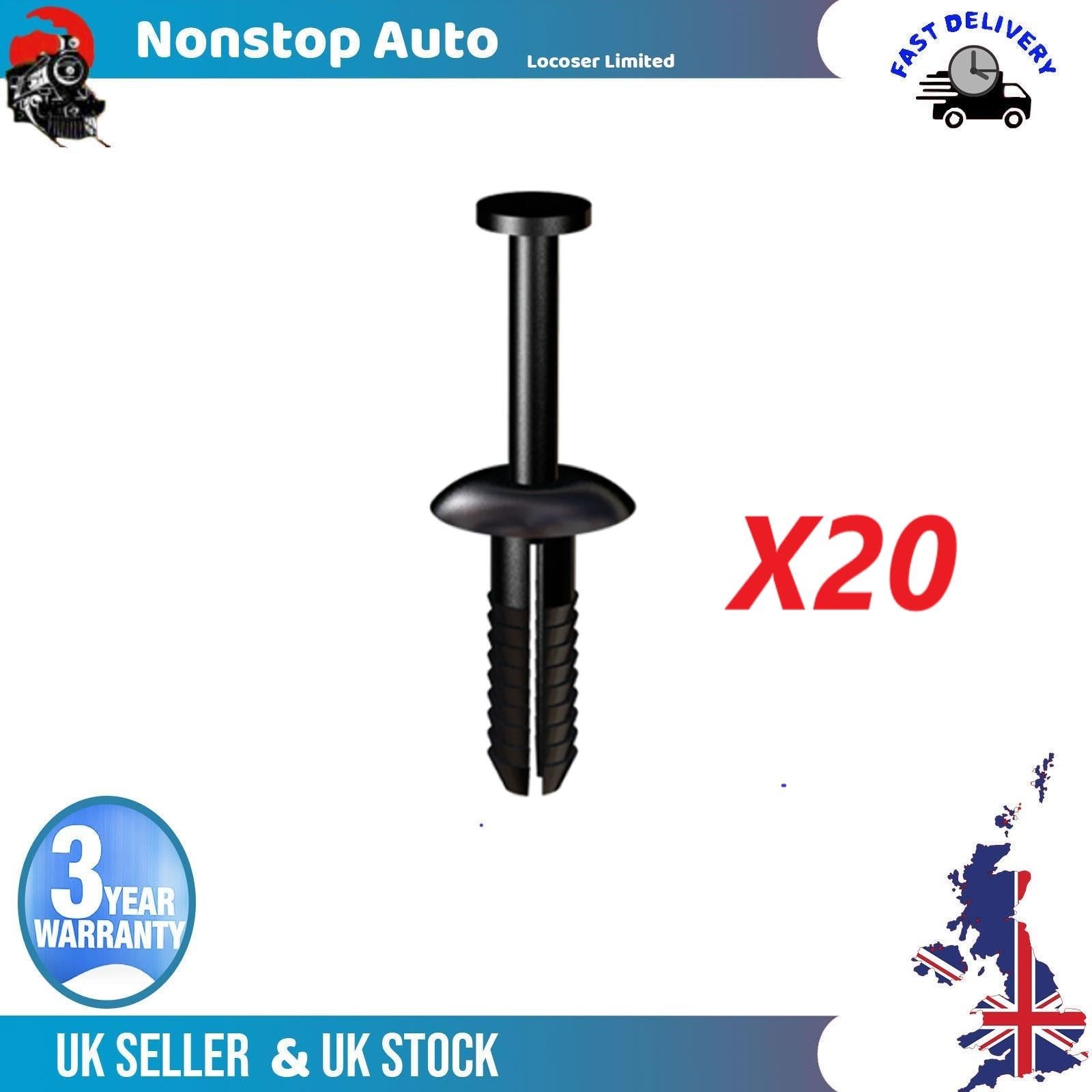 20X Bumper Wheel Arch Rivet Panel Retaining Trim Clips For MERCEDES CLK CLS SL