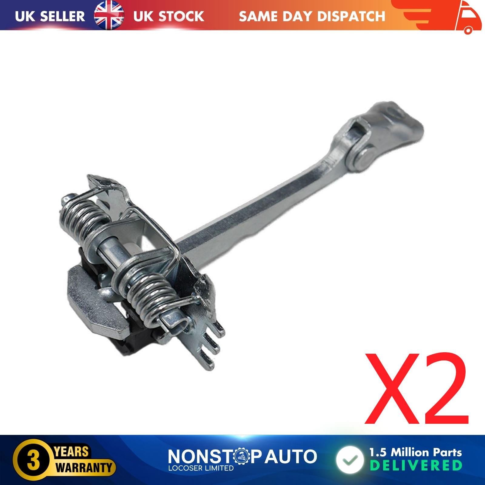 2 X Rear Door Hinge Stop Check Strap Limitery Right and Left Side Fits RENAULT Espace IV 8200070661