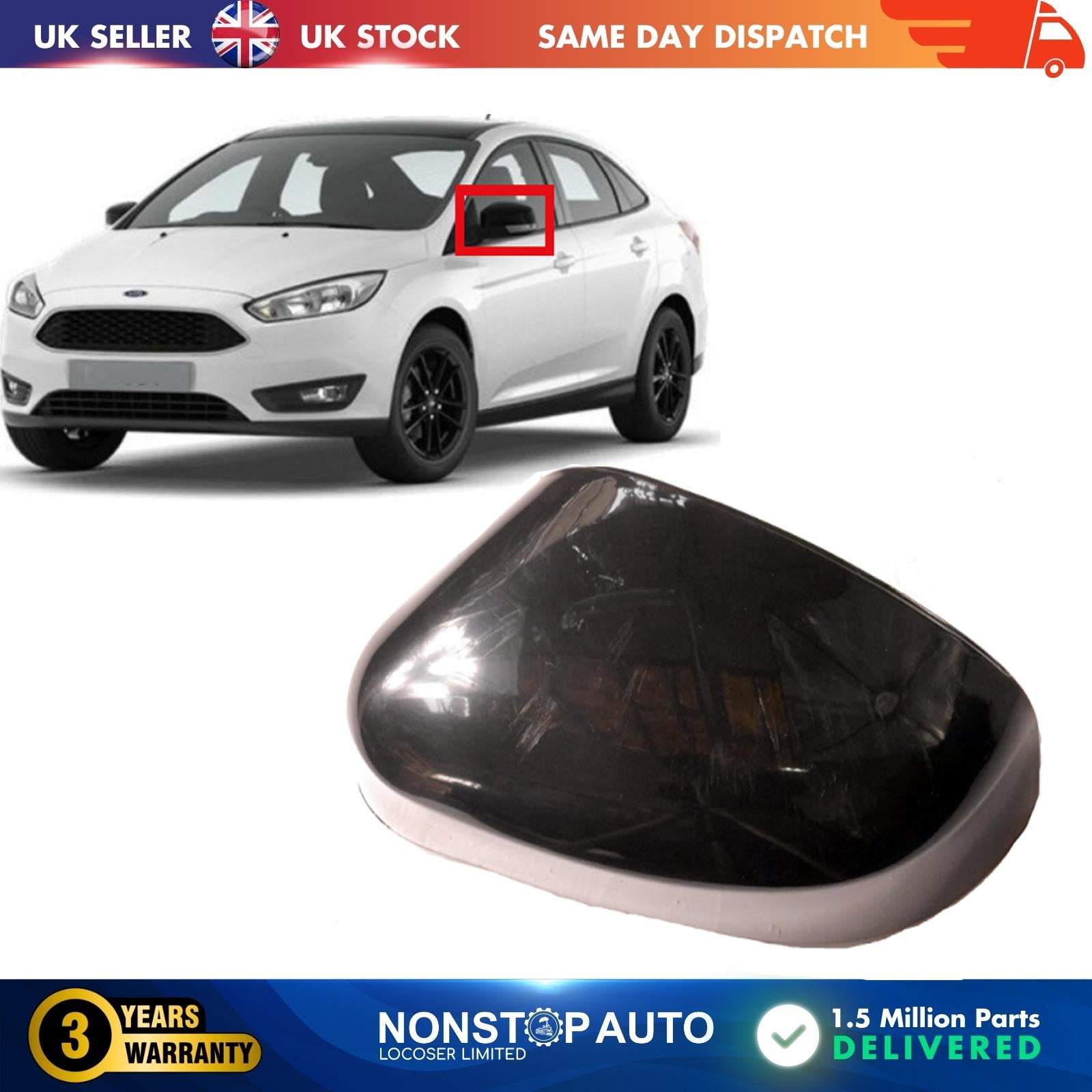 DOOR WING MIRROR COVER CAP LEFT SIDE FOR FORD FOCUS II 8M5117K747
