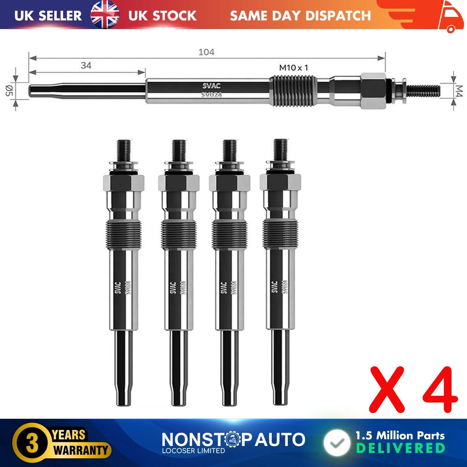4X Glow Plugs For PEUGEOT Boxer 2.5 TDI DT 5960H6