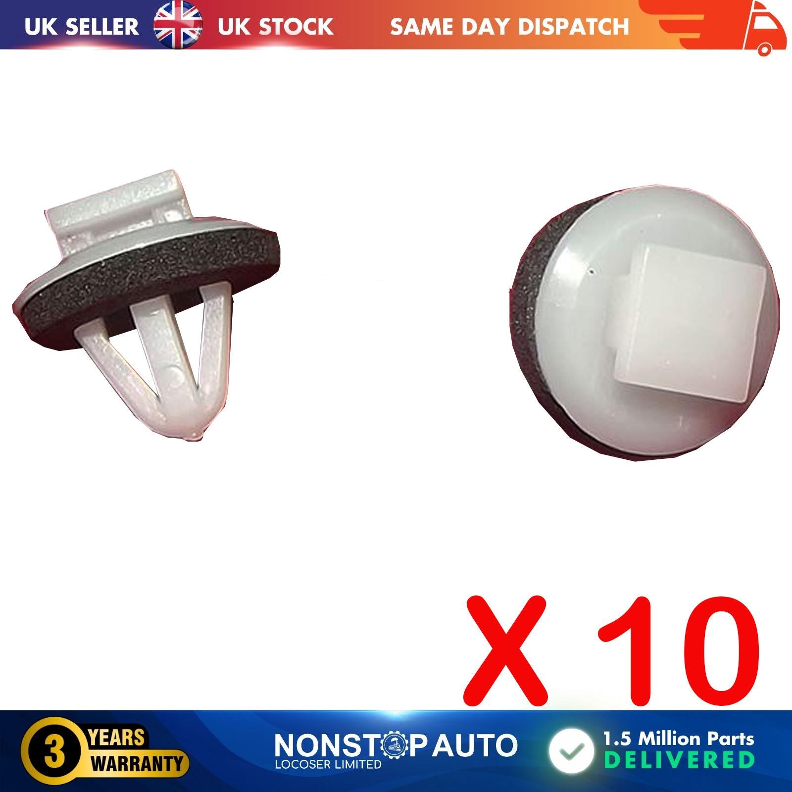 10 X FOR TOYOTA G.M. Door Panel Moulding Retainer Clips With Sealer