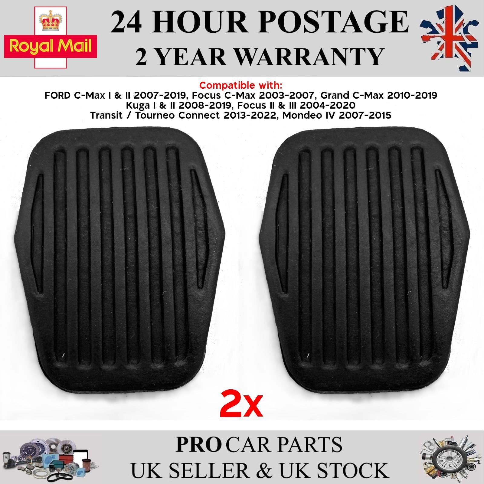 2X Brake Clutch Pedal Pad Cover For FORD Focus II III C Max Kuga 3M512457AA