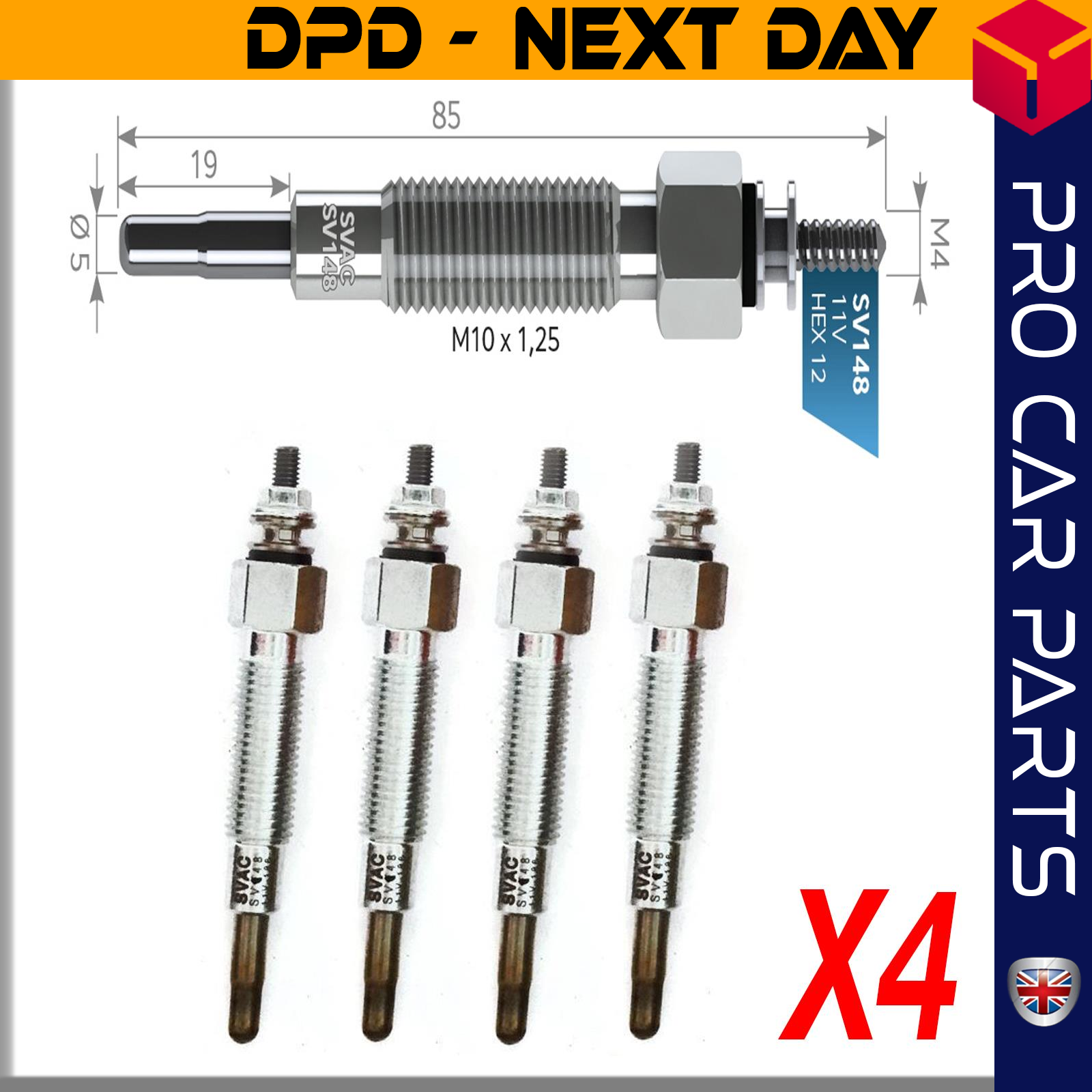 4 X NISSAN TERRANO-SERENA-PICK UP-D21 2.7 D-TD Glow Plug