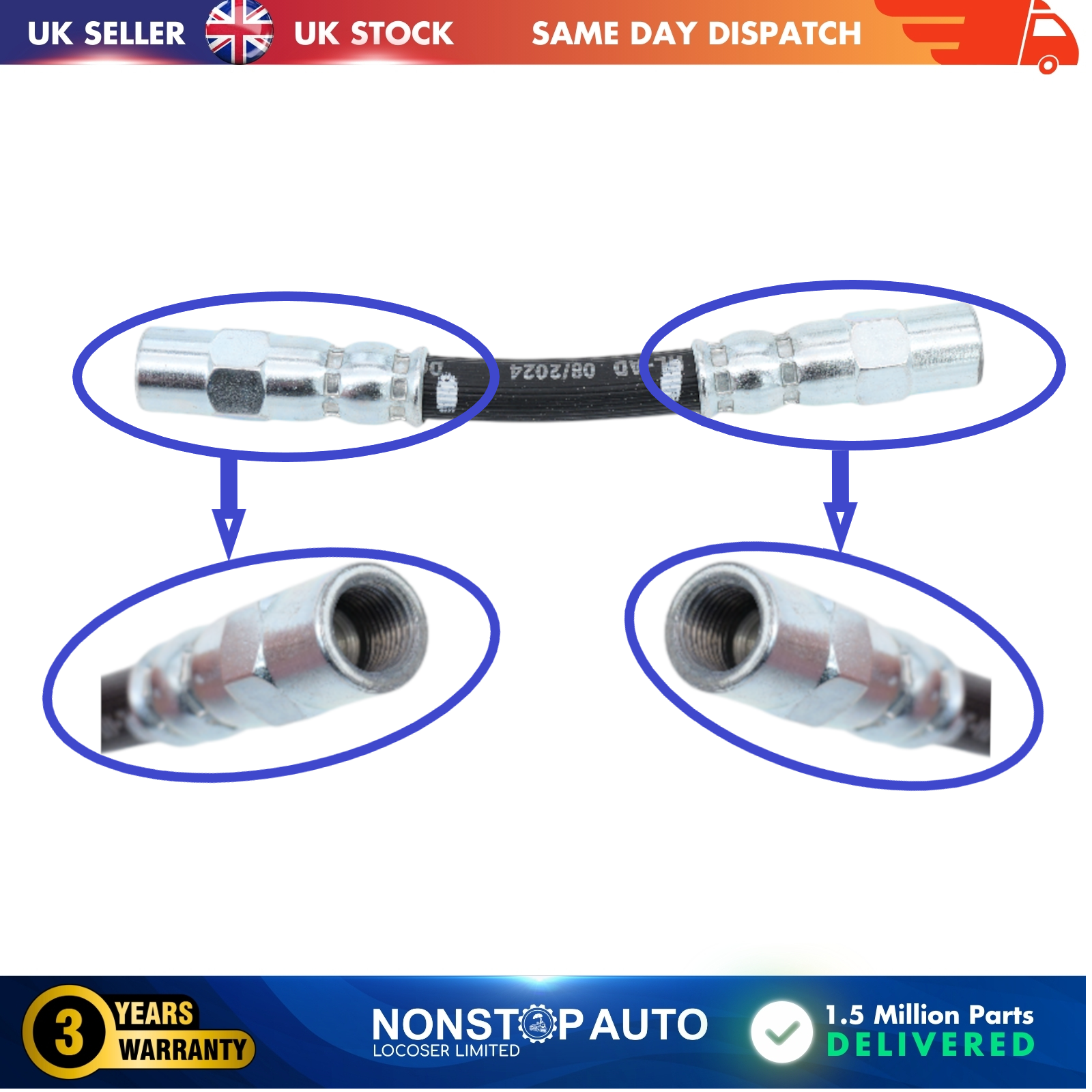 Front Right Brake Hose Pipe For BMW 5 E39 7 E38 8 E31    34321162612
