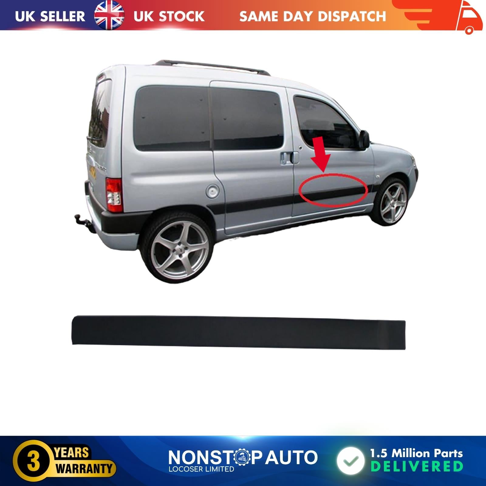 Door Panel Trim Moulding Strap Front Right FOR Citroen Berlingo Peugeot Partner