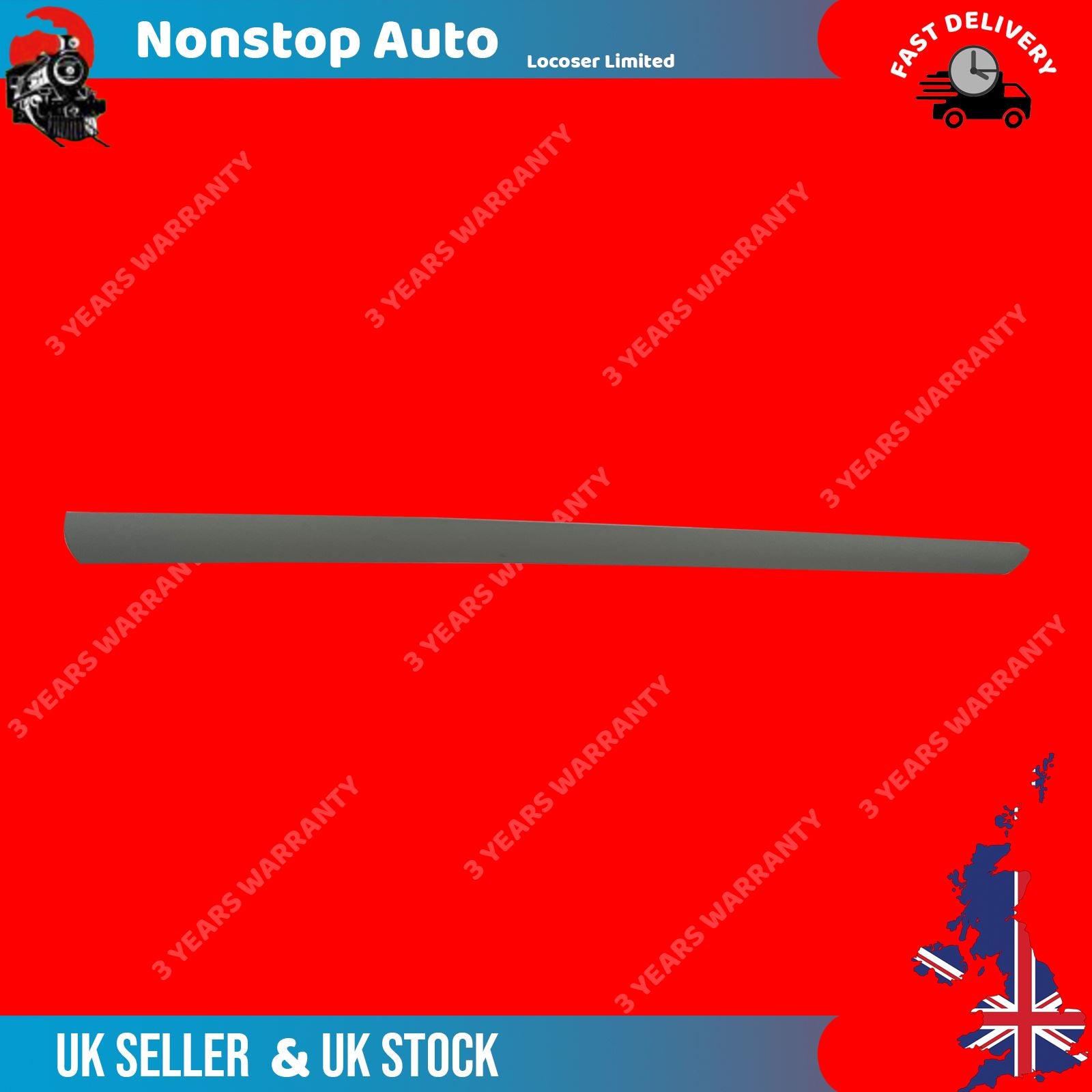 FRONT DOOR moulding PANEL TRIM STRAP RIGHT PAINTABLE FITS PEUGEOT 307 8545W5