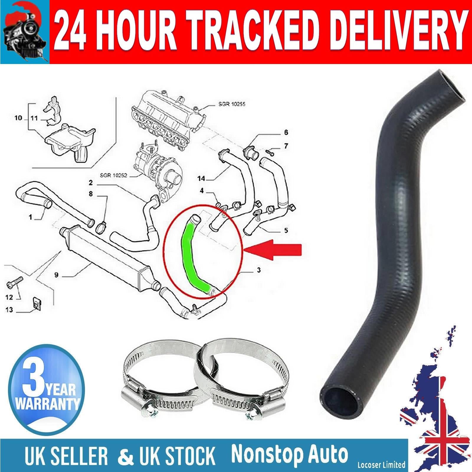 TURBO INTERCOOLER HOSE PIPE FOR  FIAT GRANDE PUNTO 1.3 MULTIJET  55703078