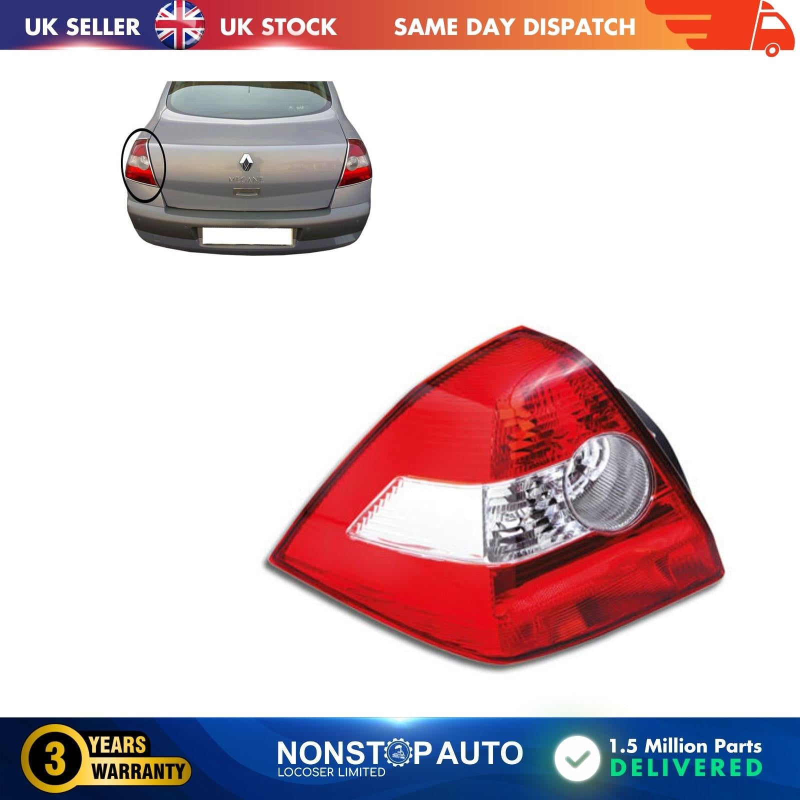 Rear Tail Light Lamp Without Bulb Holder / Left Side For RENAULT MEGANE II
