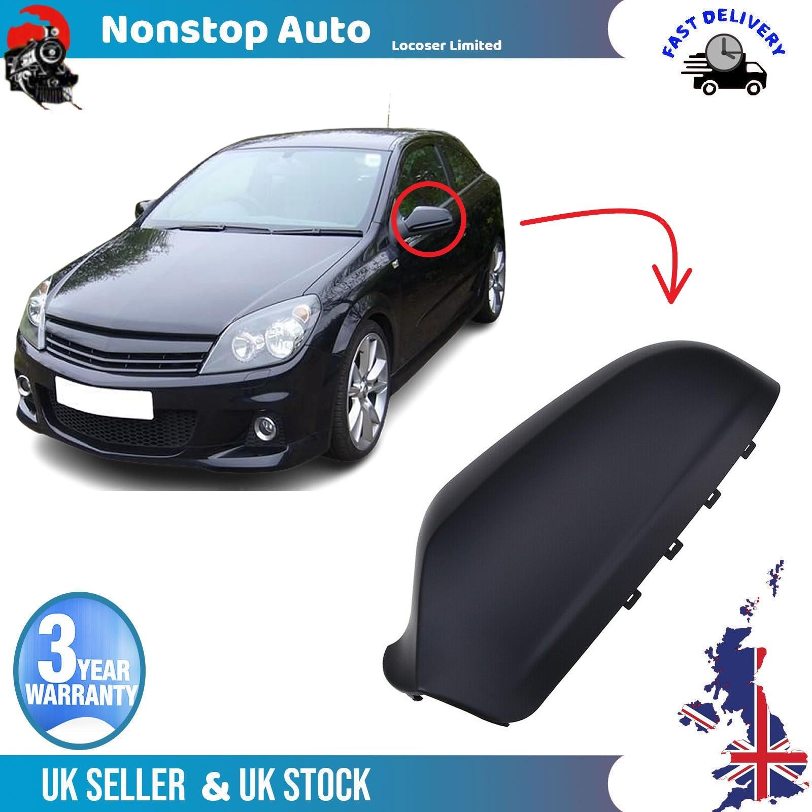 wing mirror cover Left Side Black for VAUXHALL OPEL Astra H MK5 2004-2014