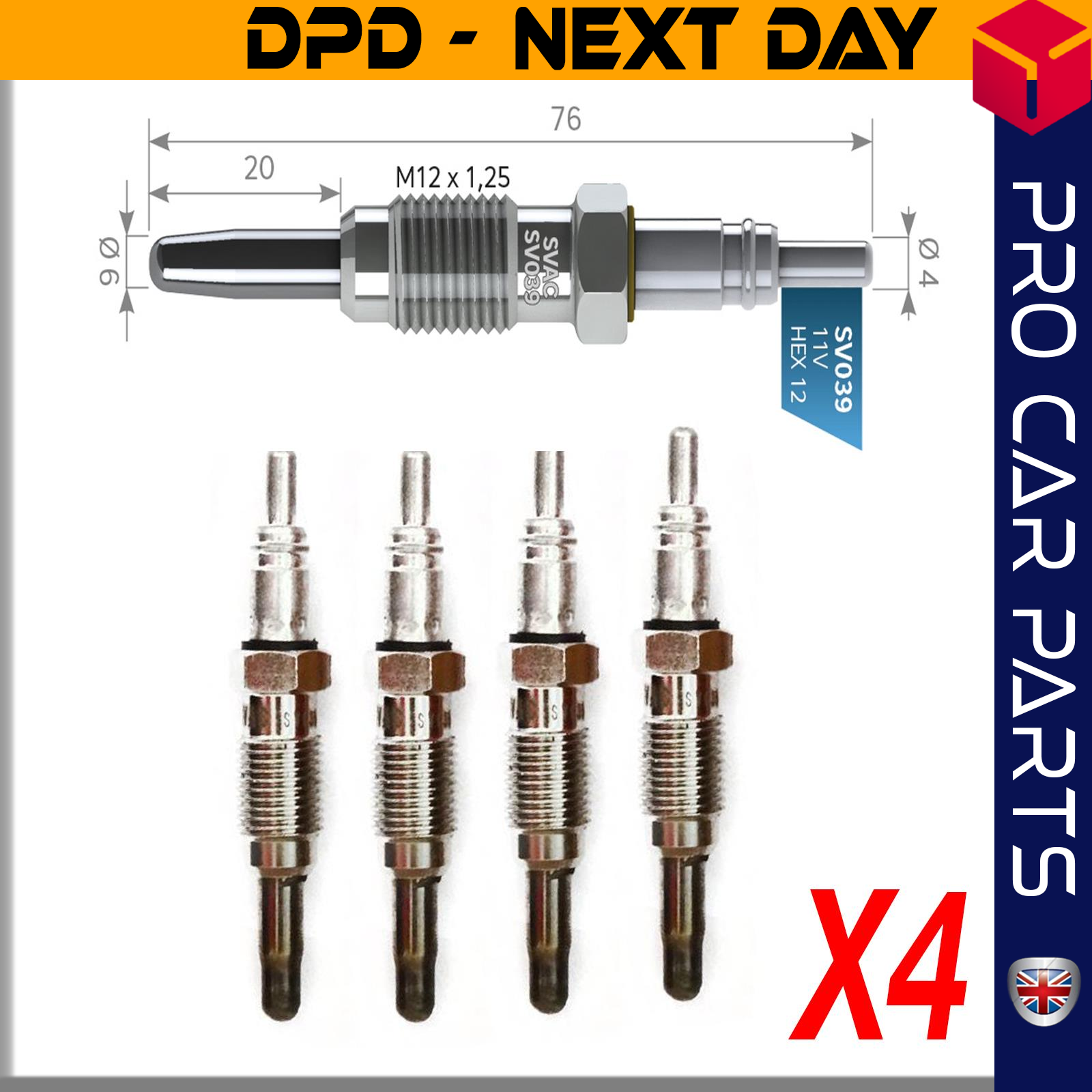 4 X FIAT DOBLO-PALIO-PUNTO-STRADA 1.9 D Glow Plug