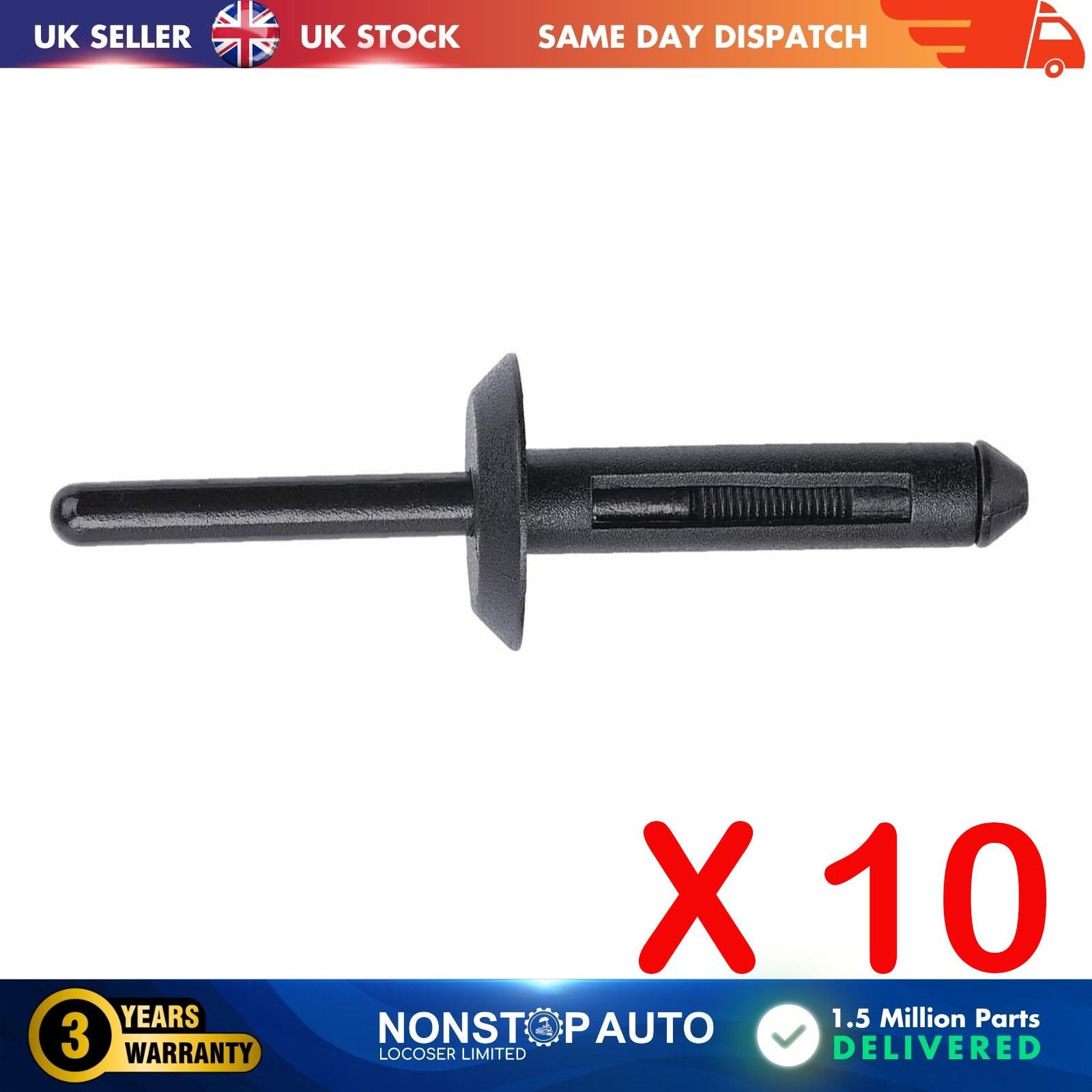 10X Door Blind Rivet Clips For CHRYSLER FORD JEEP BMW DODGE 14063981 N803043-S 6500911