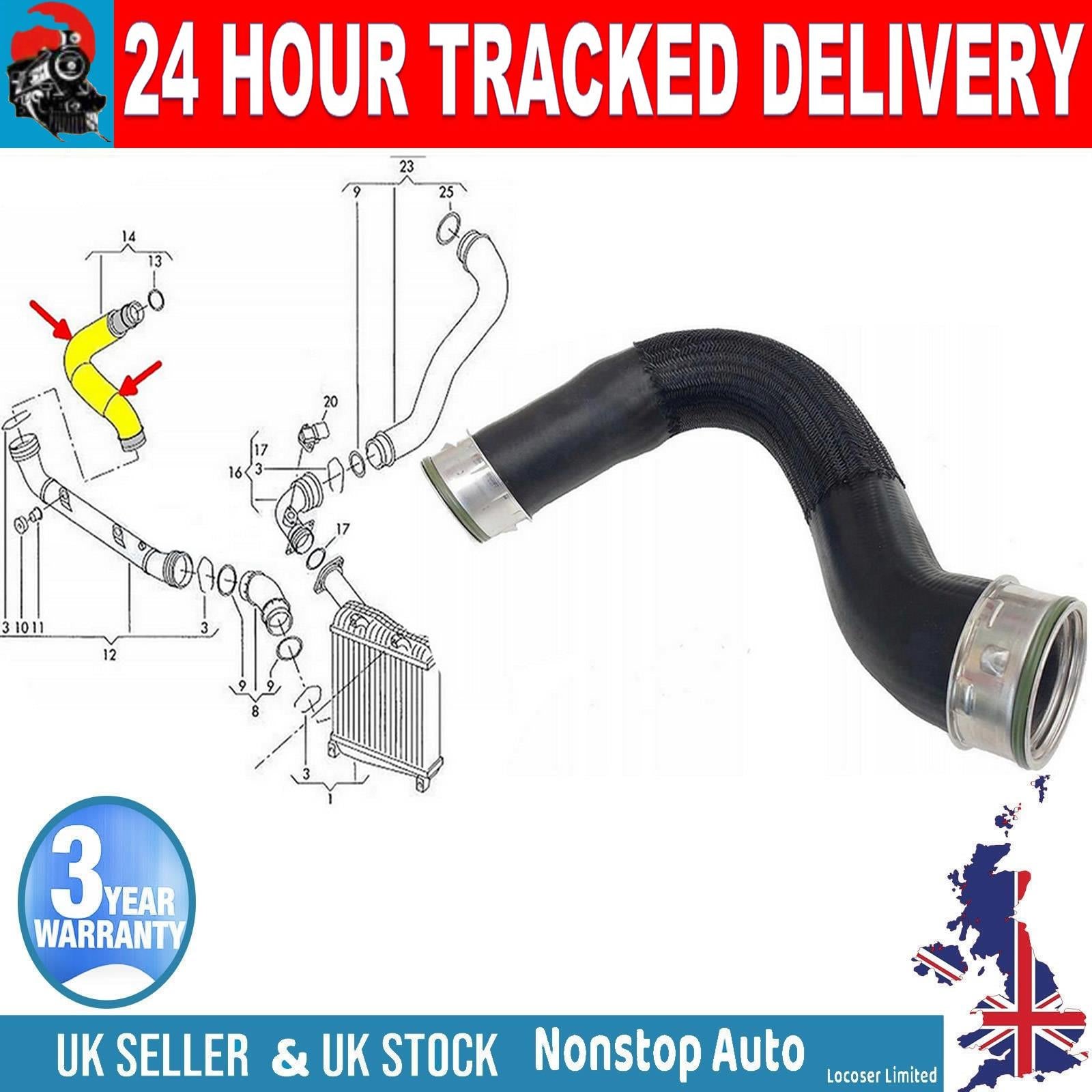 TURBO INTERCOOLER HOSE PIPE FOR VW TOUAREG 2.5 TDI 7L6145822B