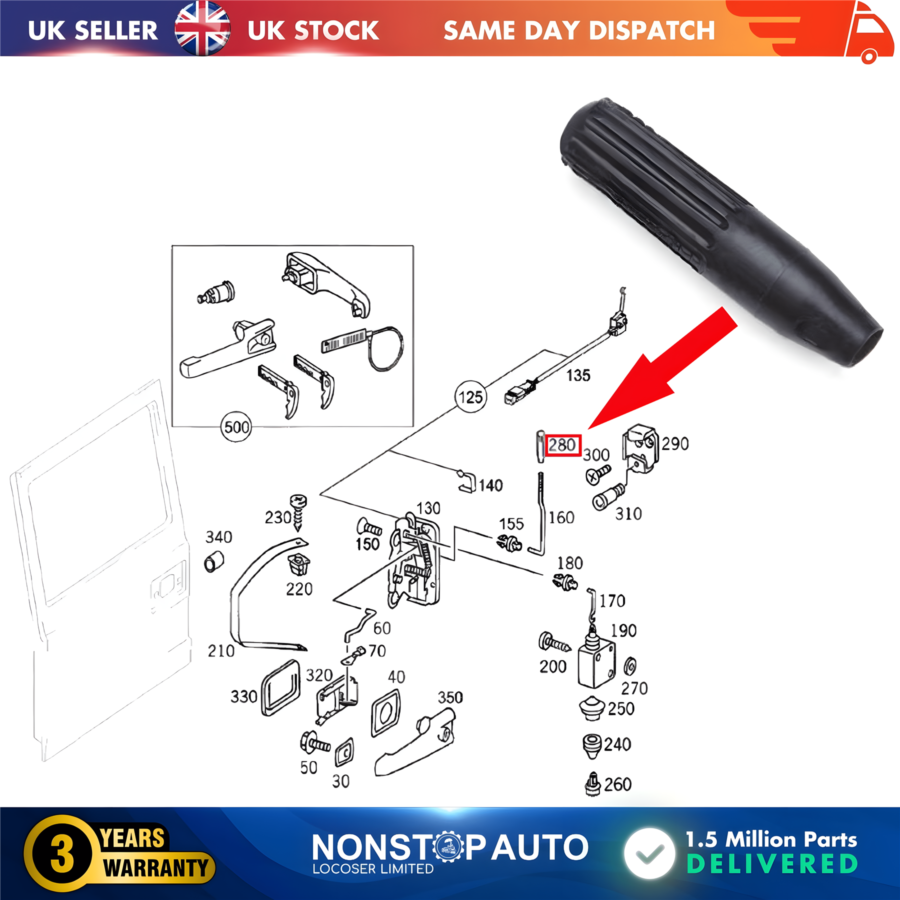 Door Lock Operating Rod Pin Post Button Knob For MERCEDES A1237660022