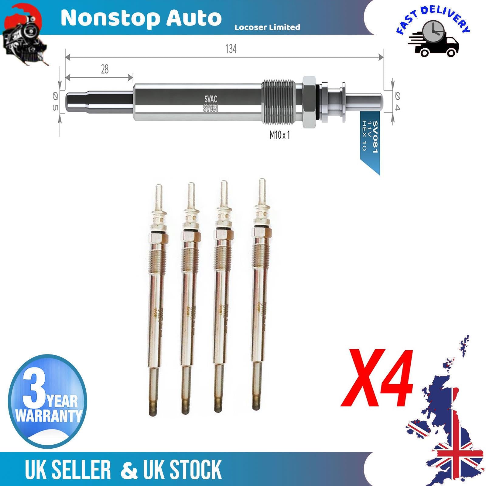 4X Glow Plugs For BMW 7 740 d 12232248422
