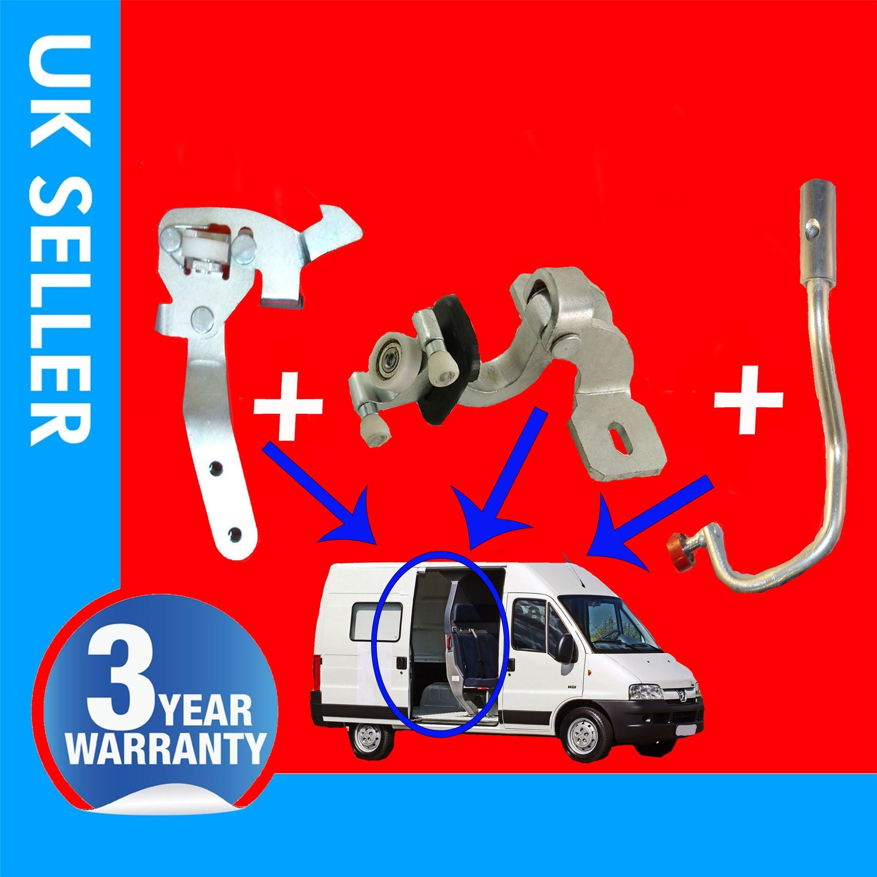 Sliding Door Roller Middle & Top & Bottom Right Side Fits Fiat Ducato Citroen Jumper Relay Peugeot Boxer 9033K1 9033S0